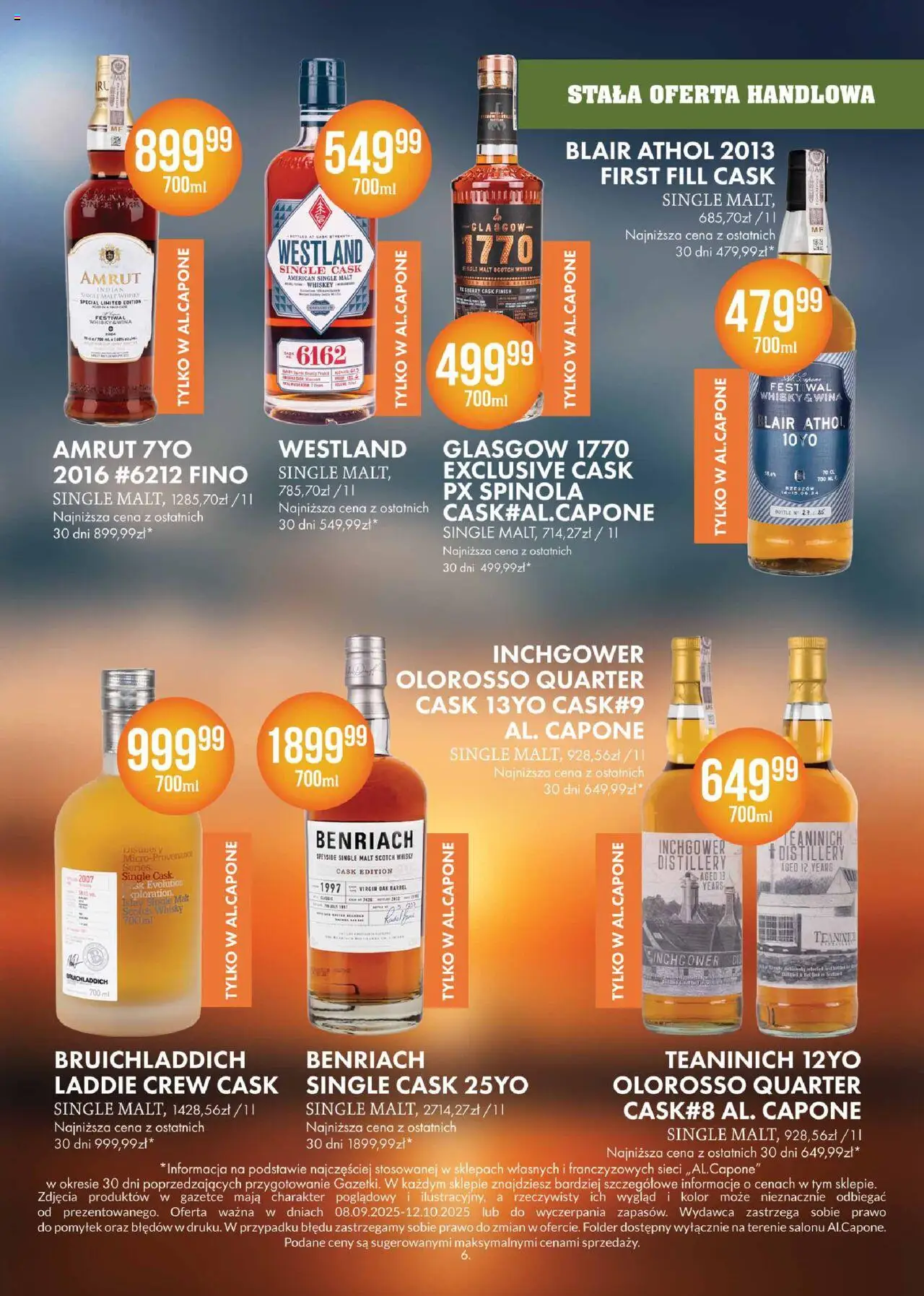 Al.Capone Gazetka od 08.09.2025 | Strona: 6 | Produkty: Finish, Whisky