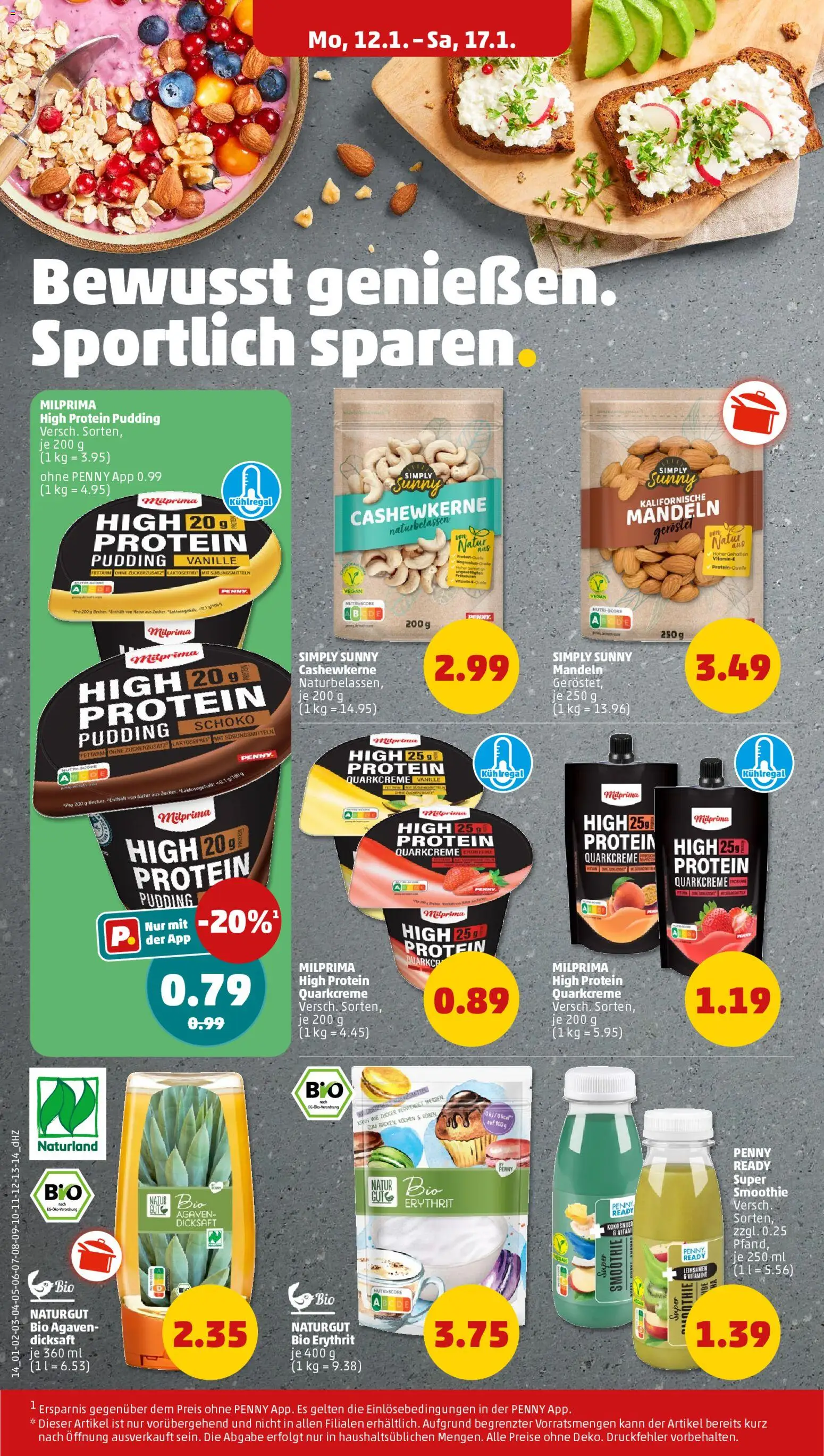 Penny Prospekt 	 – gültig ab 12.01.2026 | Seite: 16 | Produkte: High protein pudding, Mandeln, Pudding, Zucker