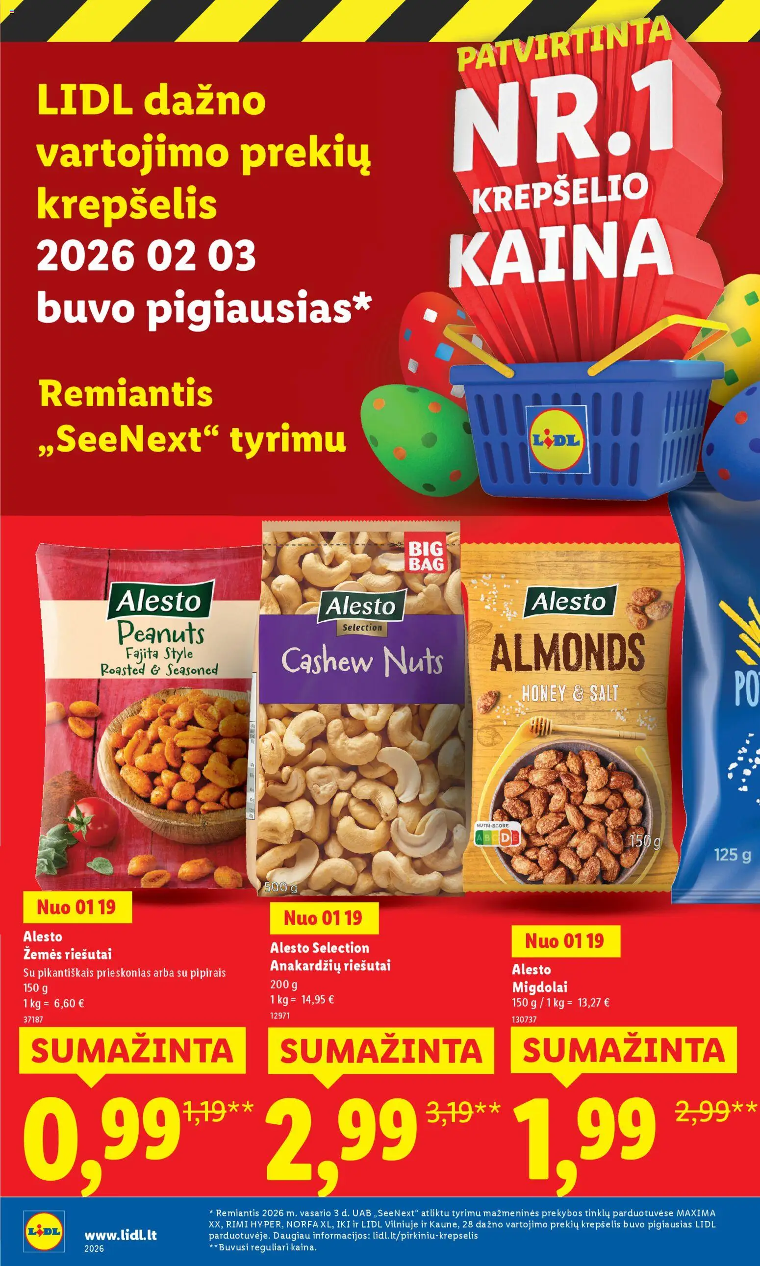 LIDL akcijos nuo 23.03.2026 | Puslapis: 44 | Prekių: Riešutai, Krepšelis