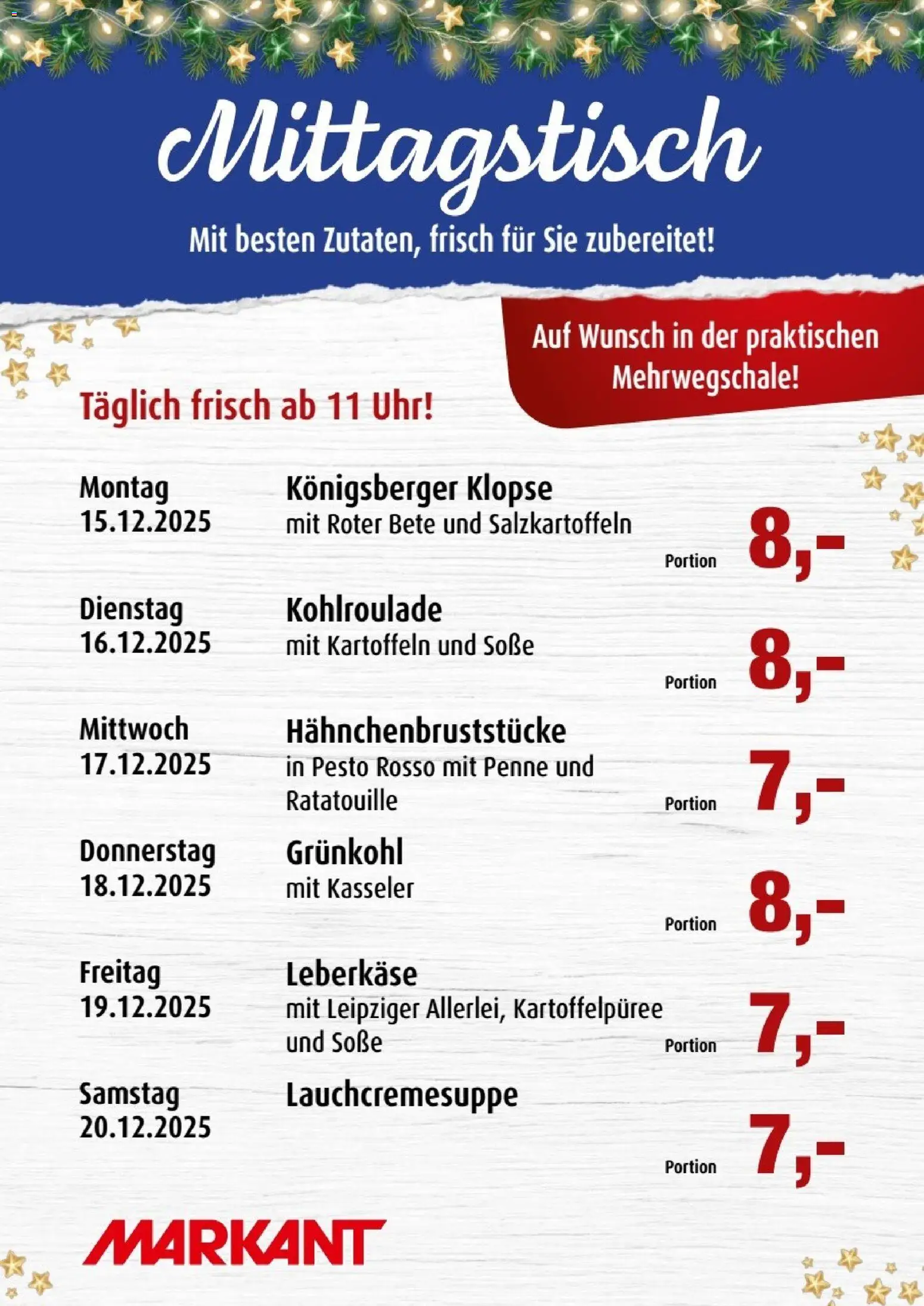 Markant  Mittagstisch – gültig ab 15.12.2025 | Seite: 1