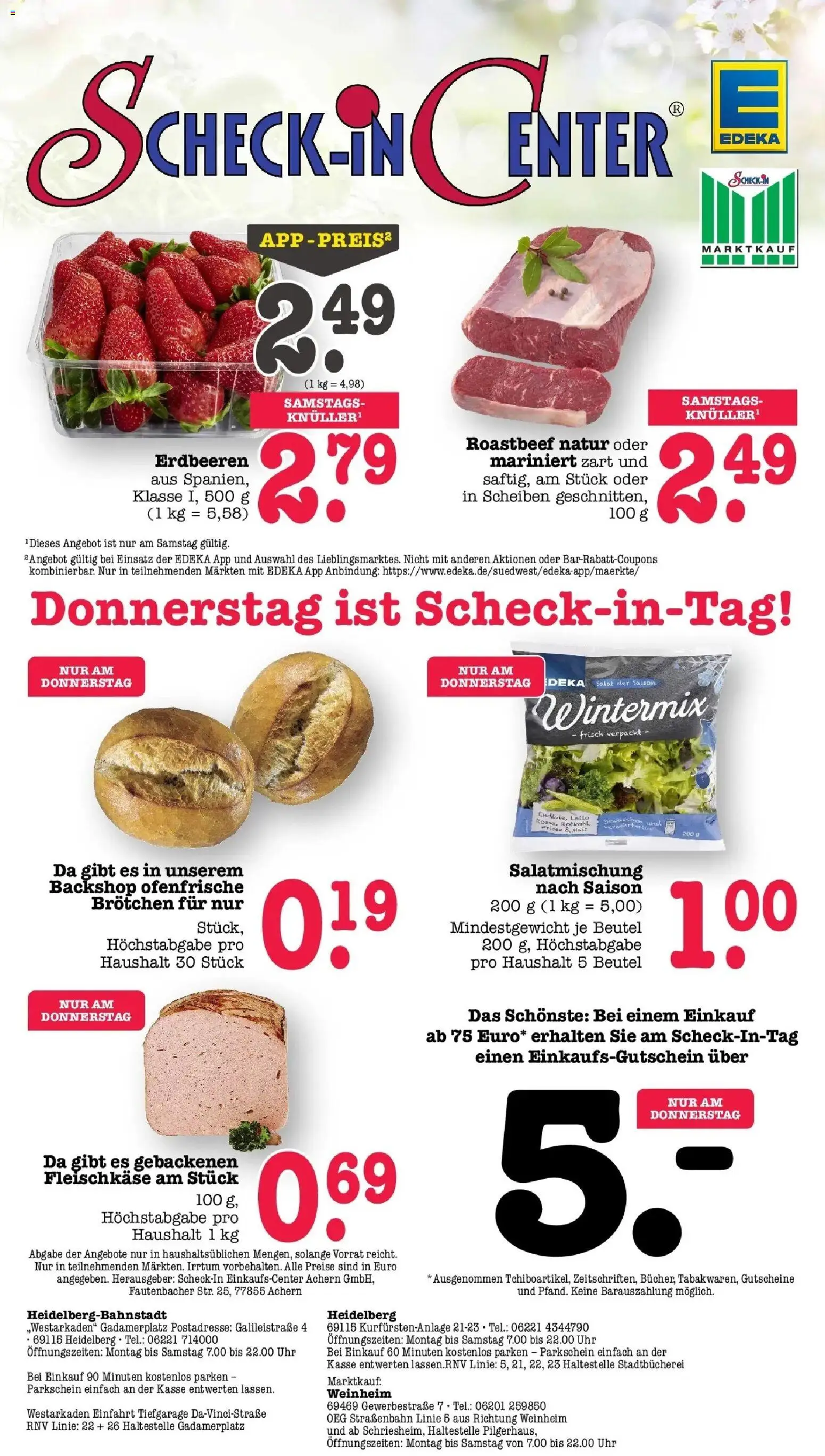 E center Prospekt Mannheim-Wohlgelegen	 – gültig ab 23.03.2026 | Seite: 62 | Produkte: Ofenfrische, Roastbeef, Erdbeeren, Salat