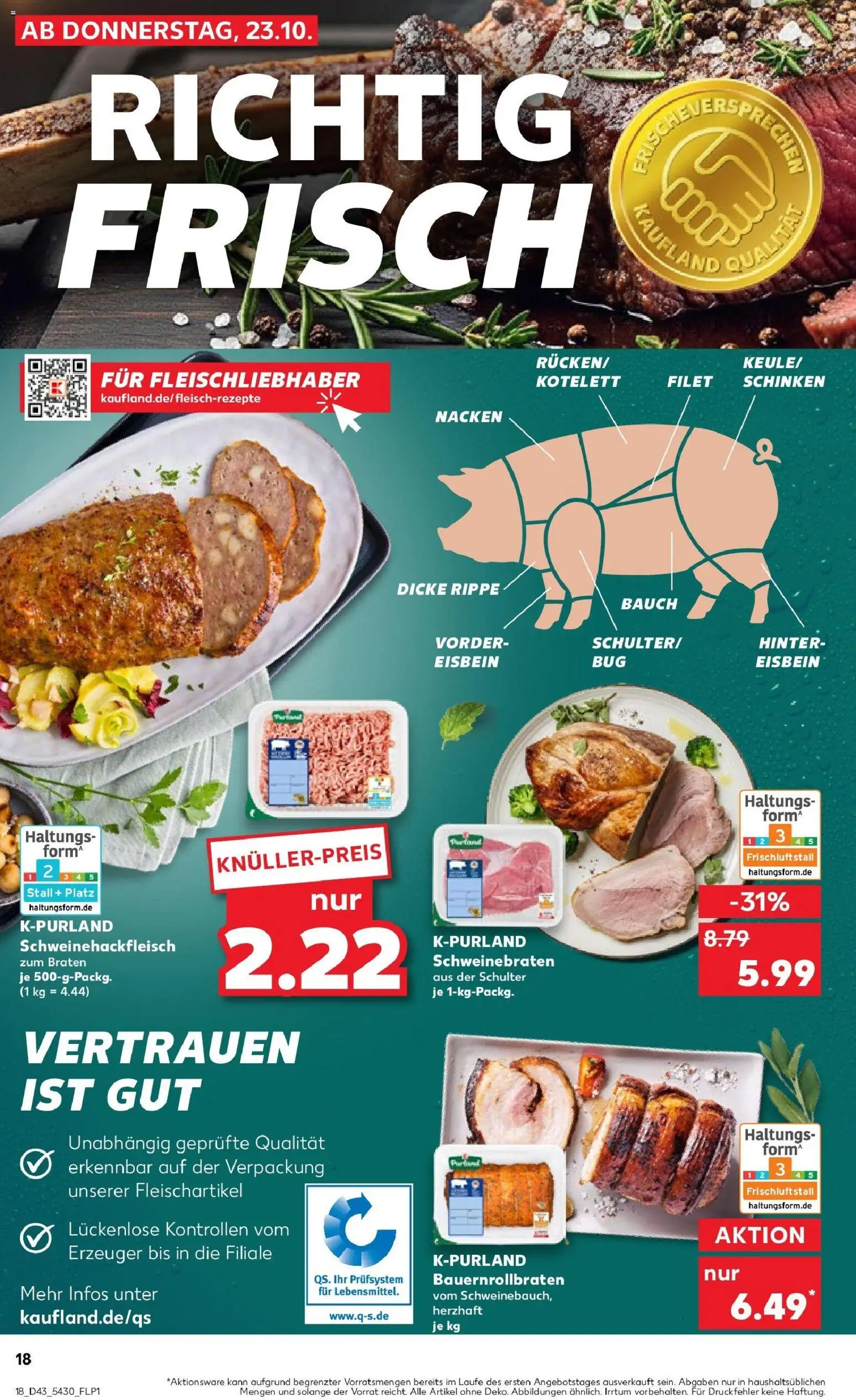 Kaufland prospekt Regensburg	 – gültig ab 23.10.2025 | Seite: 18 | Produkte: Schinken