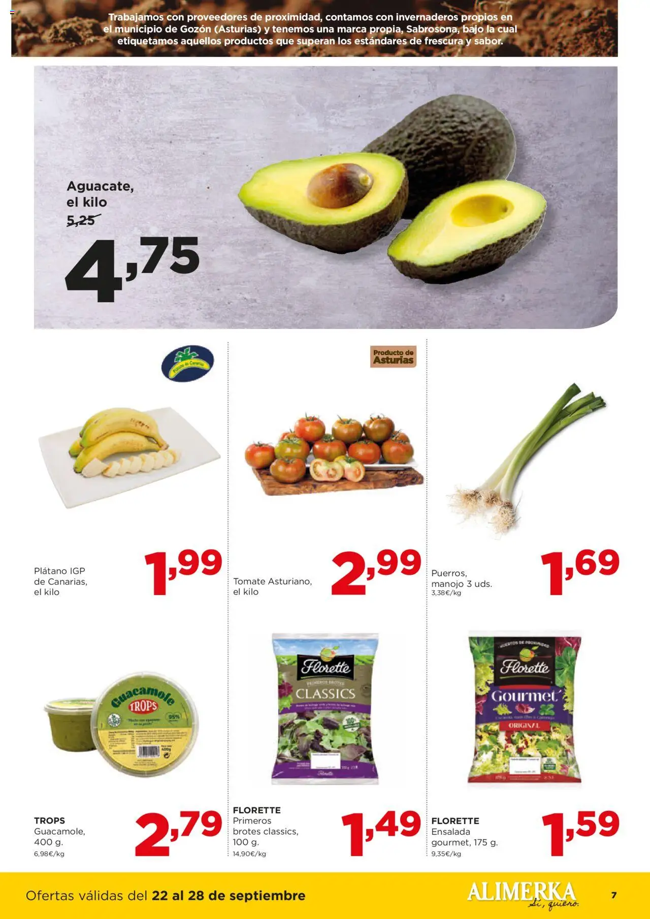 Alimerka folleto Asturias │ válido desde el 22.09.2025 | Página: 7 | Productos: Guacamole, Ensalada