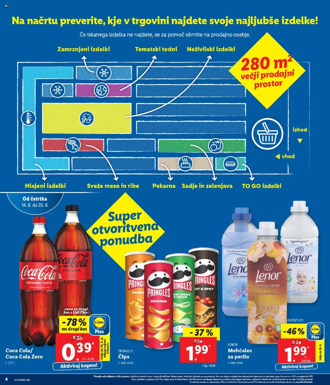 Lidl katalog ponovna otvotitev │ velja od 14.08.2025 | Stran: 4 | Izdelki: Ribe, Cips, Zelenjava, Sadje