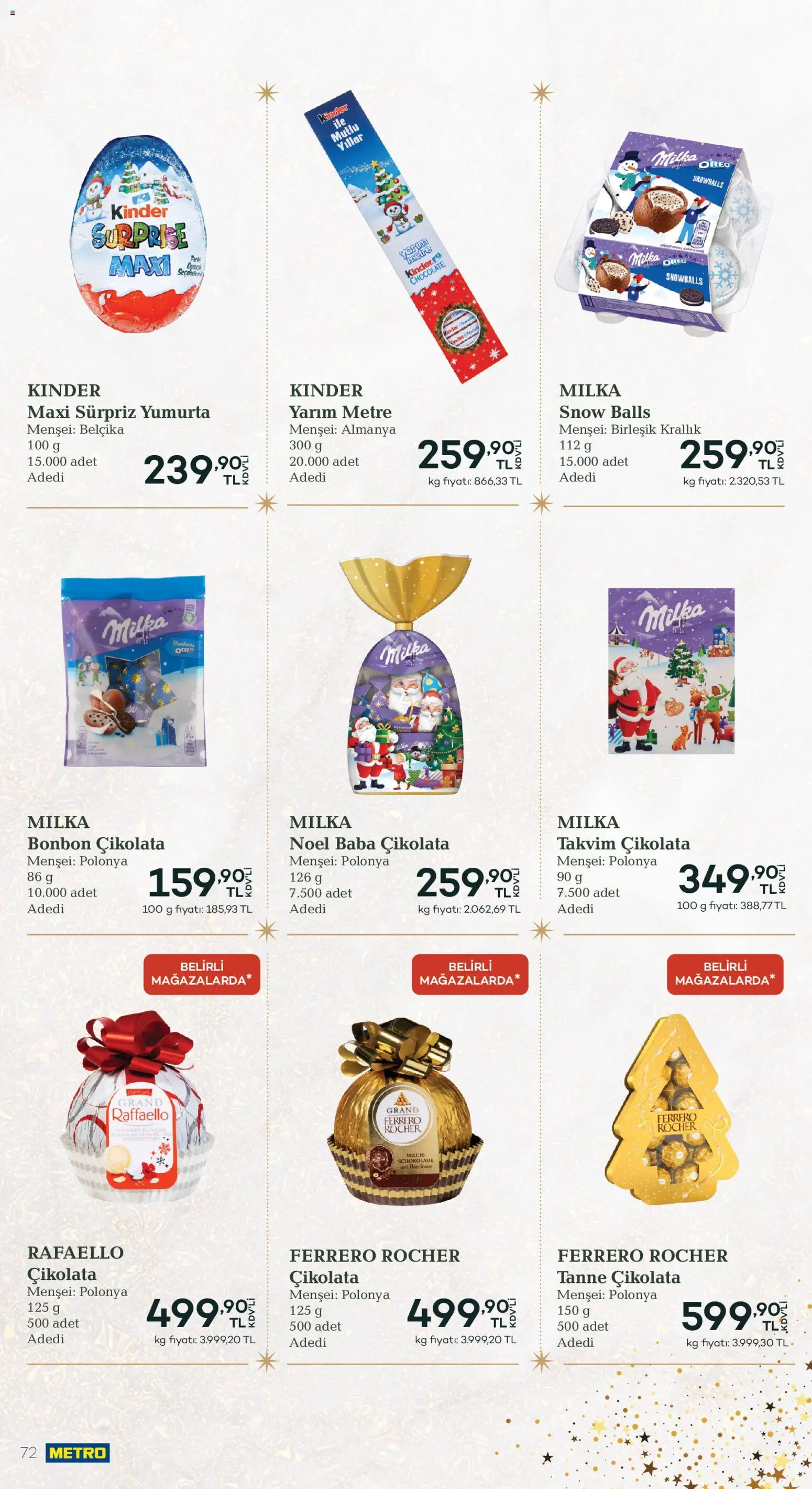 Metro - Yılbaşı Sofra Kataloğu - 01.12.2025 tarihinden itibaren geçerlidir | Sayfa: 72 | Ürünler: Yumurta, Çikolata