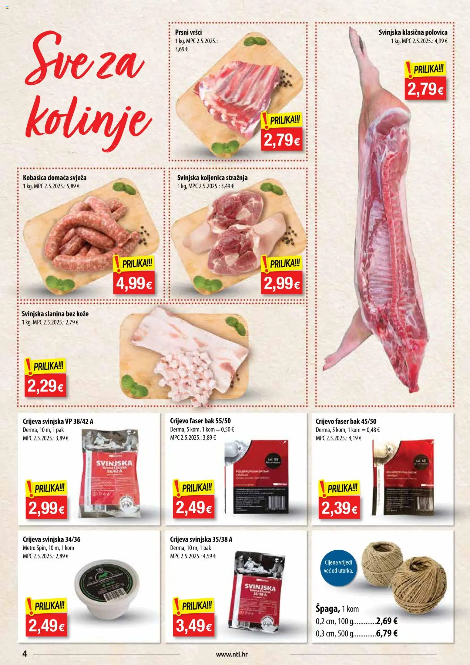NTL katalog | vrijedi od 19.11.2025 | Stranica: 4 | Proizvodi: Slanina, Kobasica
