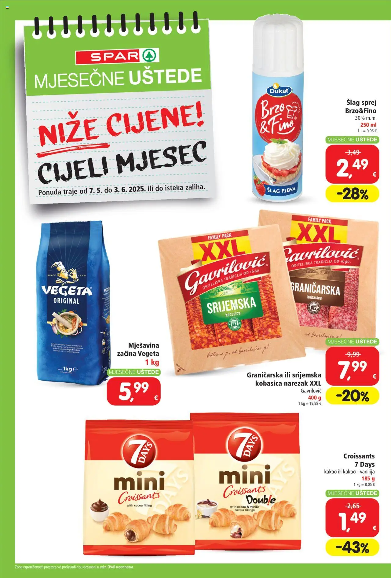 Spar katalog | vrijedi od 07.05.2025 | Stranica: 2 | Proizvodi: Narezak, Kobasica, Vegeta, Šlag