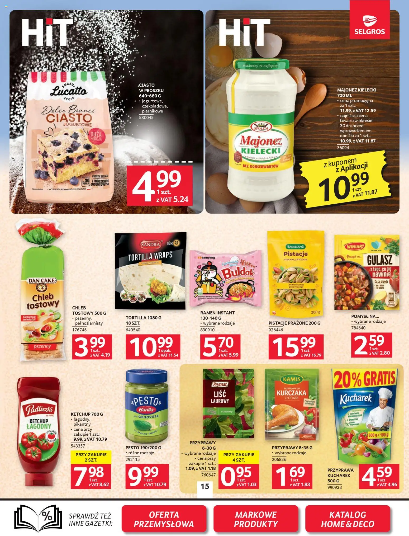 Selgros cash&carry Gazetka od 19.02.2026 | Strona: 15 | Produkty: Ketchup, Chleb tostowy, Tortilla, Pesto