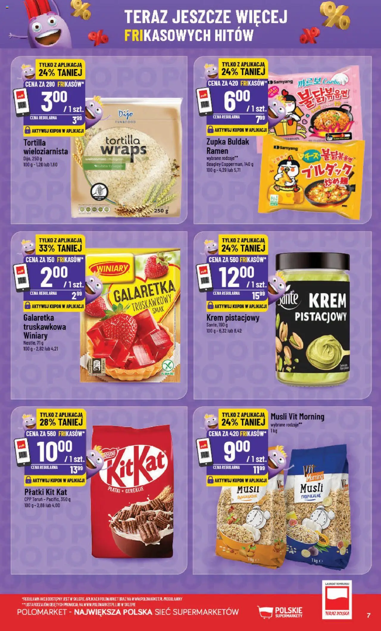 POLOmarket Gazetka - Frikasowe hity od 11.06.2025 | Strona: 7 | Produkty: Galaretka, Tortilla, Musli, Płatki