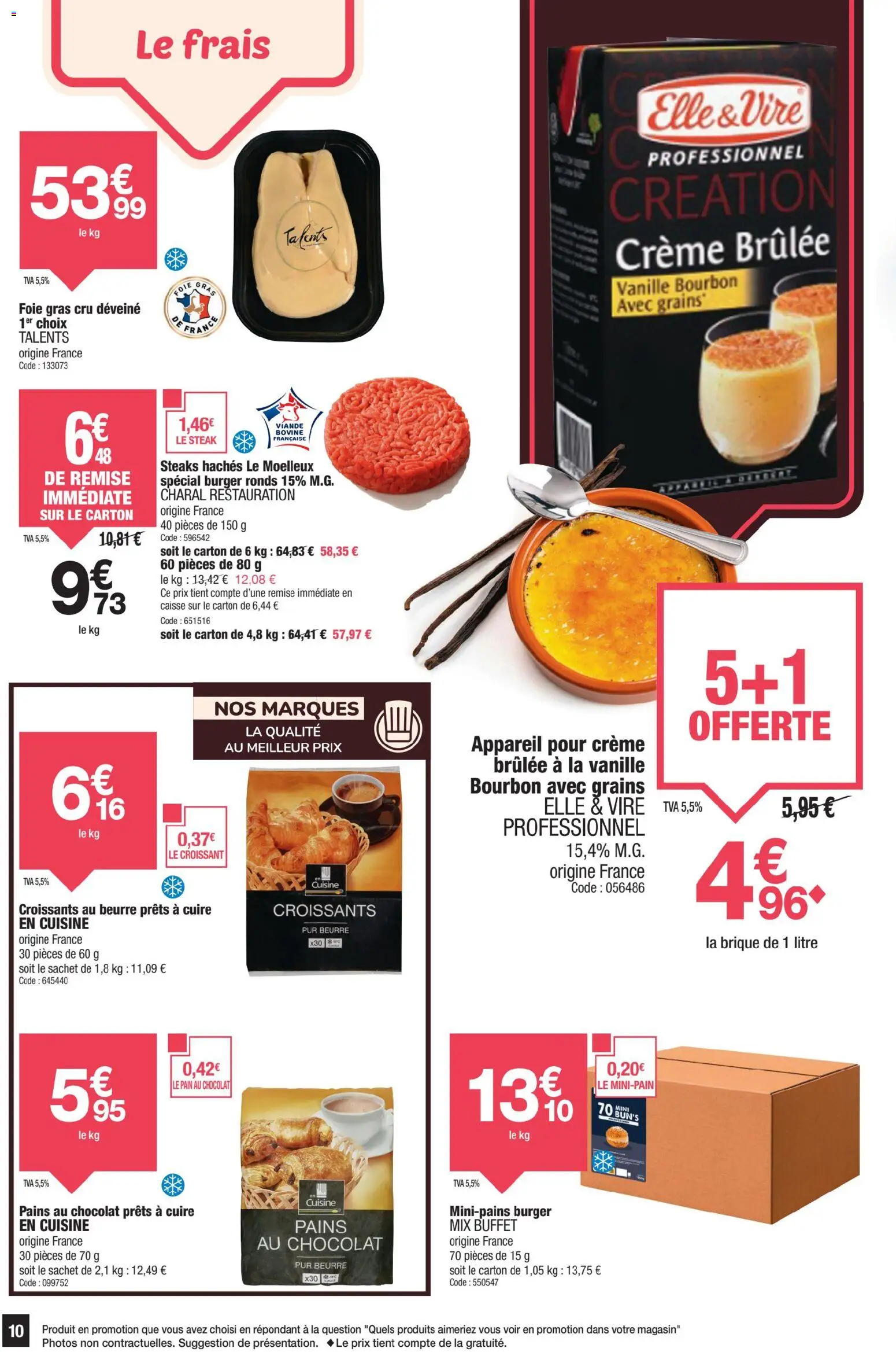 {H1} | Page: 10 | Produits: Pain au chocolat, Pain, Bourbon, Foie gras cru déveiné