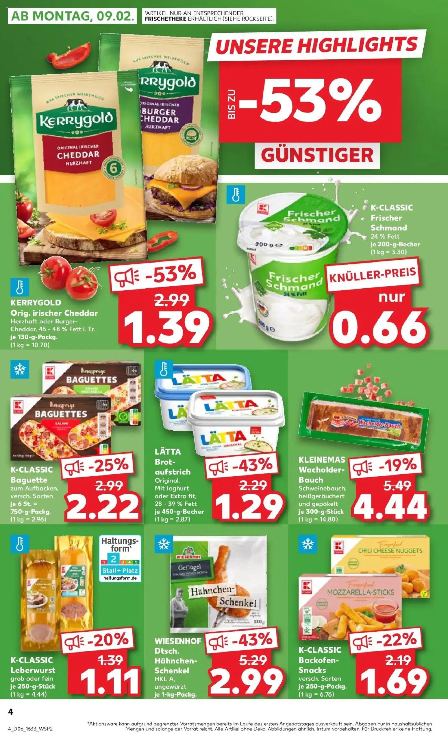 Kaufland prospekt Uhingen	 – gültig ab 09.02.2026 | Seite: 4 | Produkte: Joghurt, Burger, Backofen, Brot