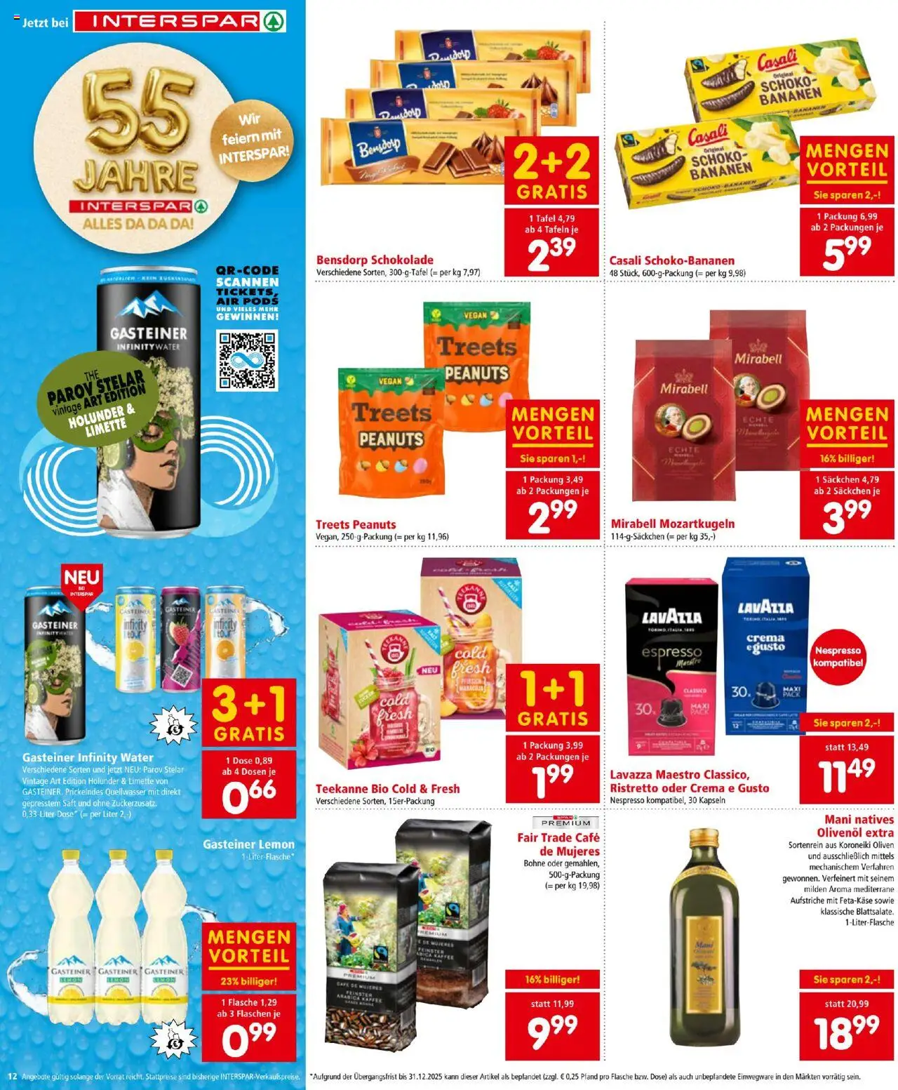 Interspar Flugblatt gültig ab 31.07.2025 | Seite: 12 | Produkte: Limette, Szeder, Saft, Bananen