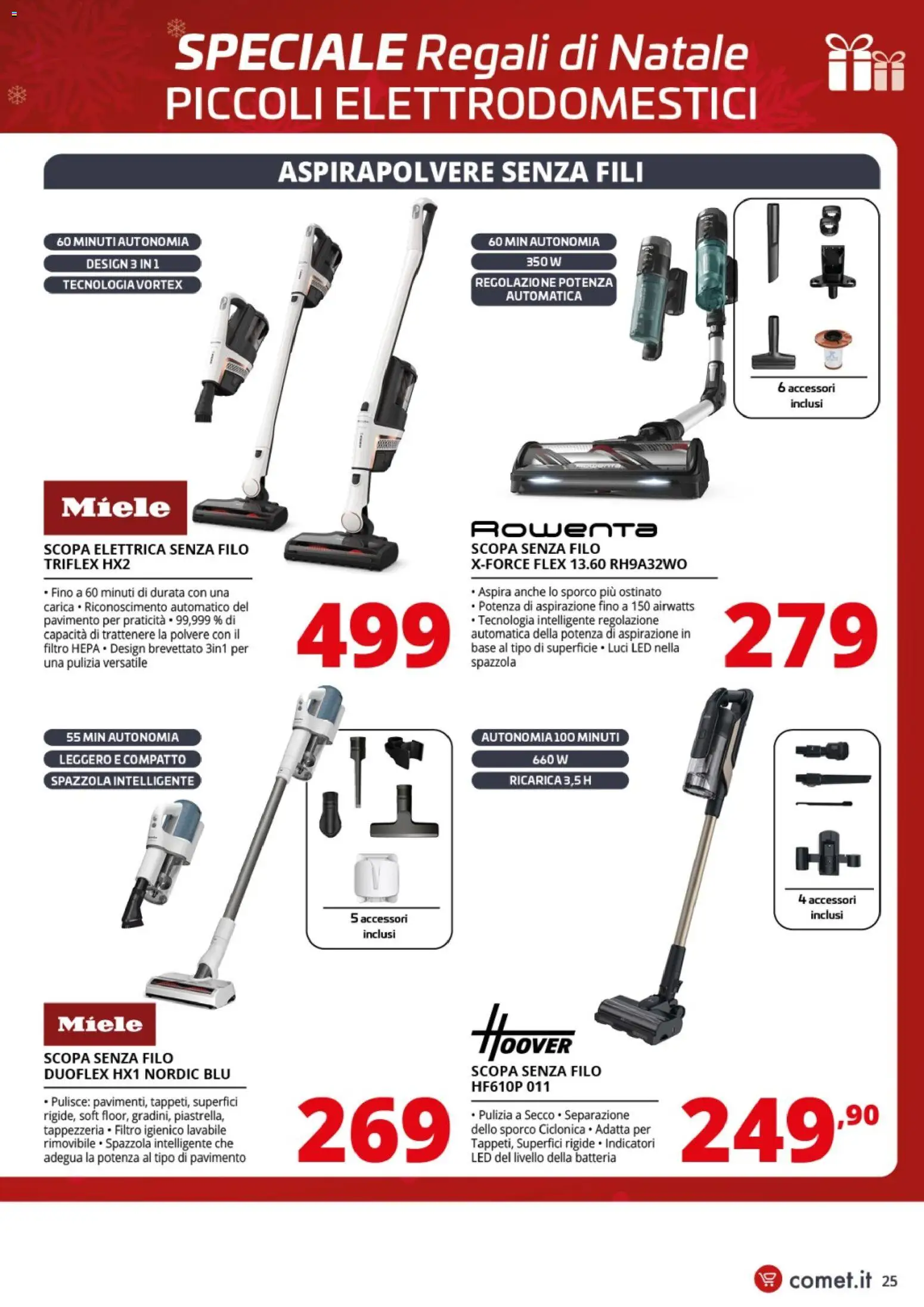 Volantino Comet del 01.12.2025 | Pagina: 25 | Prodotti: Pavimento, Aspirapolvere, Miele, Batteria
