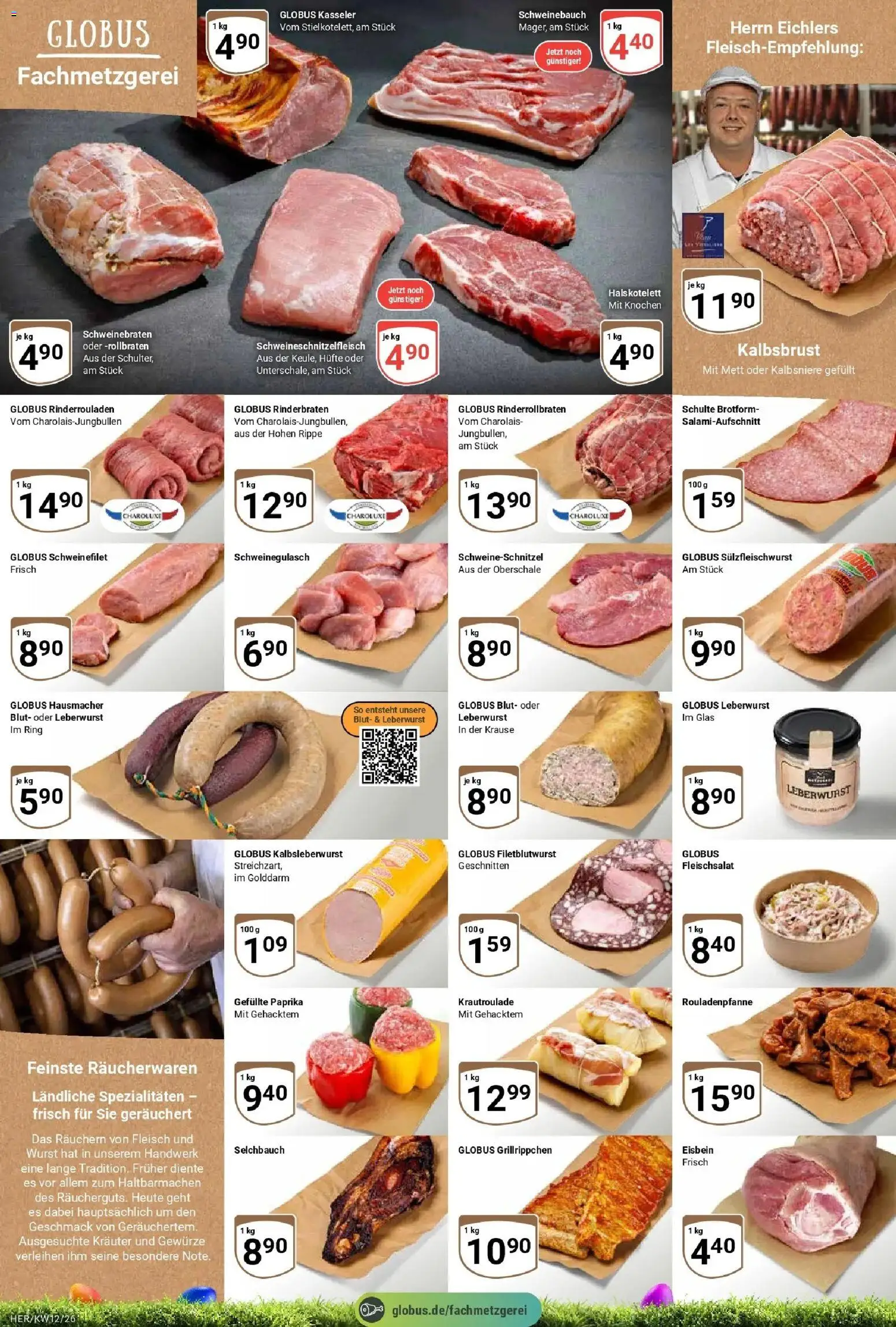 Globus prospekt Hermsdorf	 – gültig ab 15.03.2026 | Seite: 6 | Produkte: Rinderrouladen, Schweinegulasch, Rinderbraten, Schweinefilet