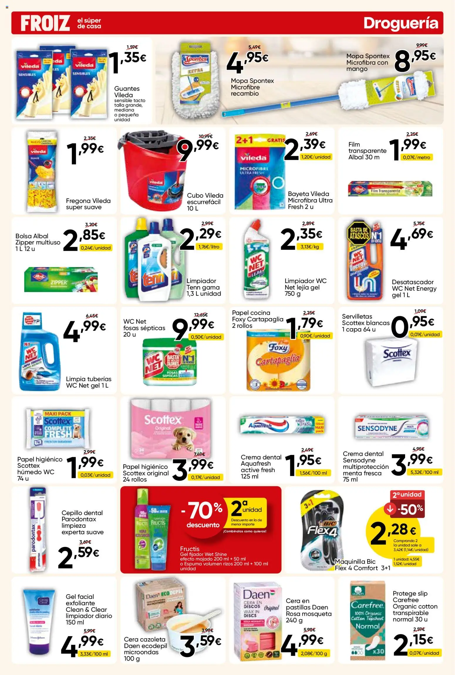 Froiz folleto │ válido desde el 28.04.2026 | Página: 15 | Productos: Cepillo, Papel higienico, Guantes, Bolsa