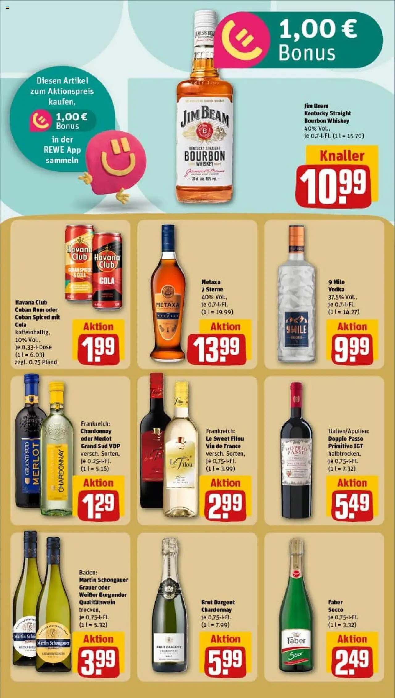 Rewe prospekt Mönchengladbach	 - gültig ab dem 22.06.2025 | Seite: 19 | Produkte: Cola, Metaxa, Doppio Passo, Grand sud