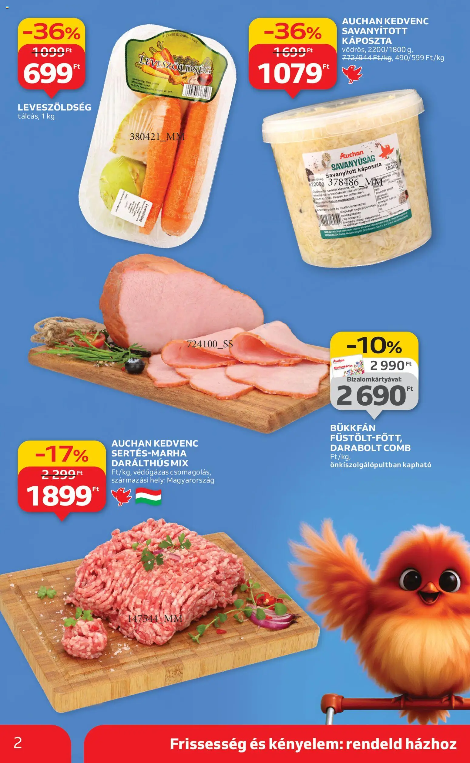 Auchan akciós ujság - amely érvényes a következő dátumtól: 18.12.2025 | Oldal: 2 | Termékek: Káposzta
