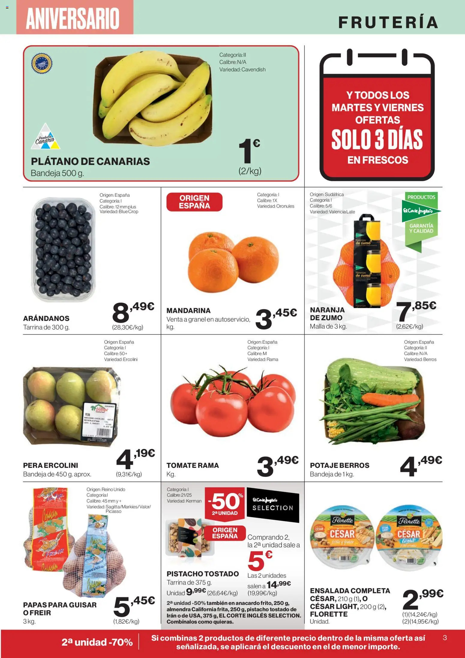 Supercor Canarias │ válido desde el 06.11.2025 | Página: 3 | Productos: Ροζ πιπέρι, Ensalada, Bandeja