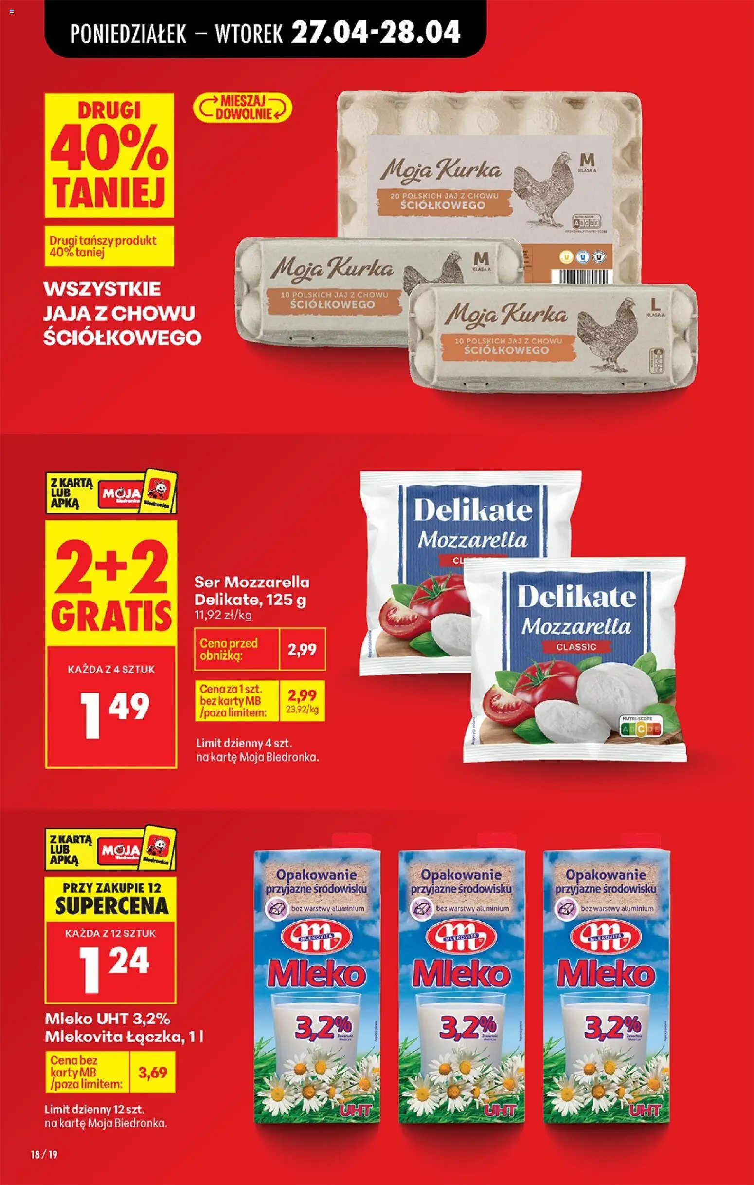 Biedronka Polsko leták od 27.04.2026 | Strana: 26 | Produkty: Mléko, Karty, Mozzarella