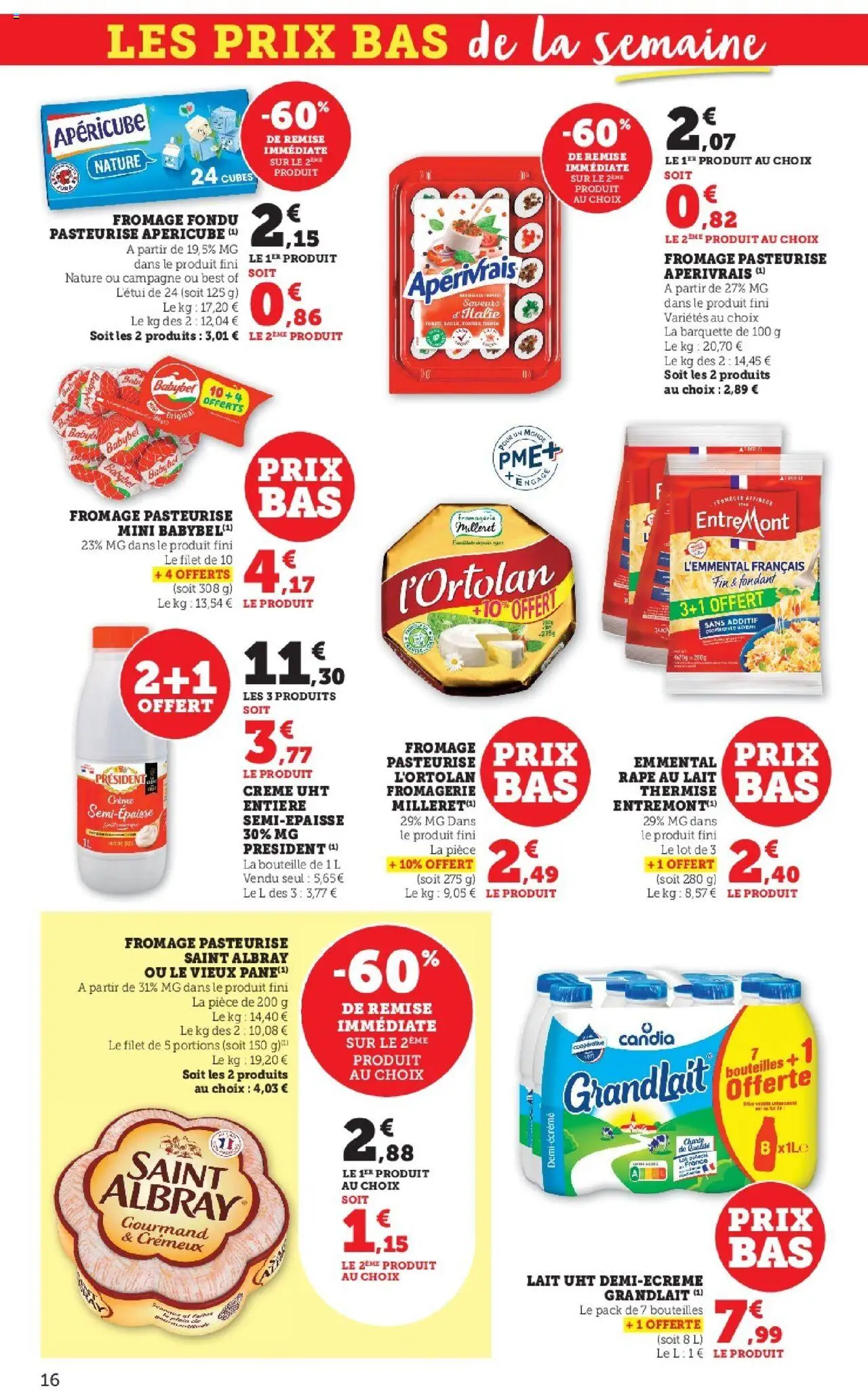{H1} | Page: 16 | Produits: Emmental, Lait, Fromage, Crème