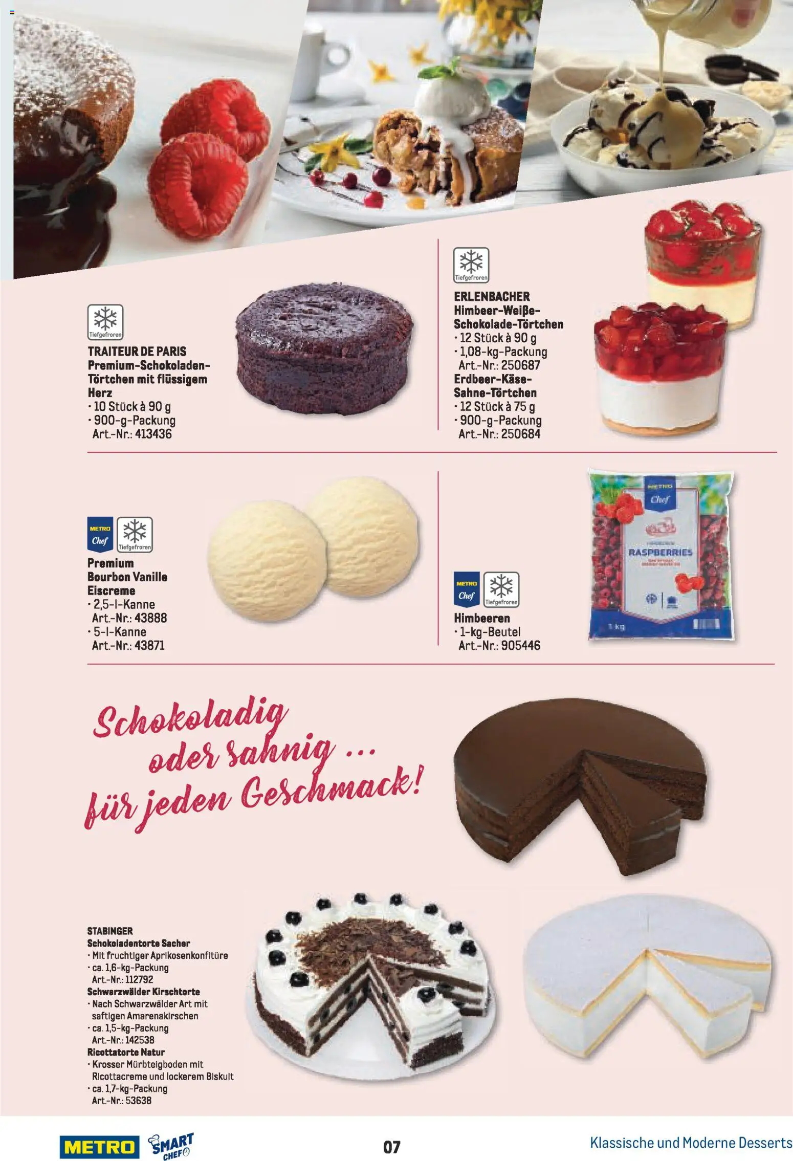 Metro Smart Chef Desserts – gültig ab 01.01.2026 | Seite: 7 | Produkte: Himbeeren, Eiscreme, Bourbon