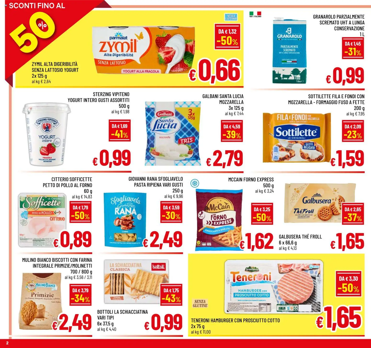 Volantino A&O del 15.04.2026 | Pagina: 2 | Prodotti: Pollo, Prosciutto, The, Hamburger