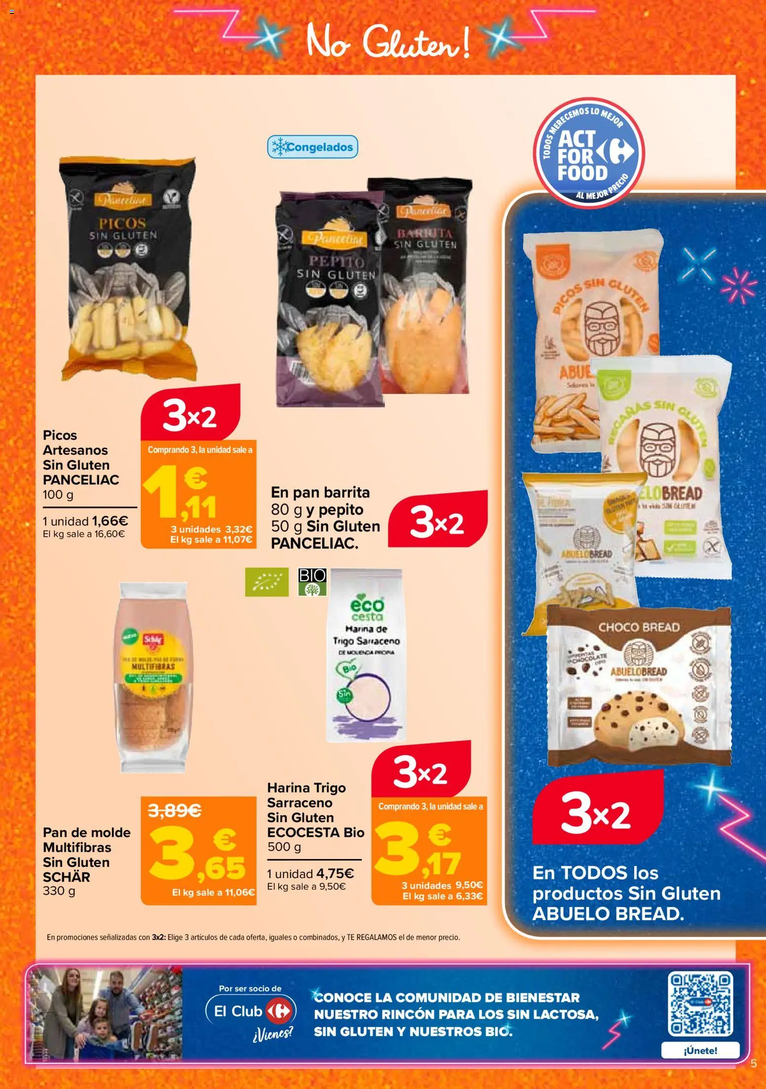 Carrefour Sin Gluten │ válido desde el 07.04.2026 | Página: 5 | Productos: Pan, Té, Pan de molde, Cesta