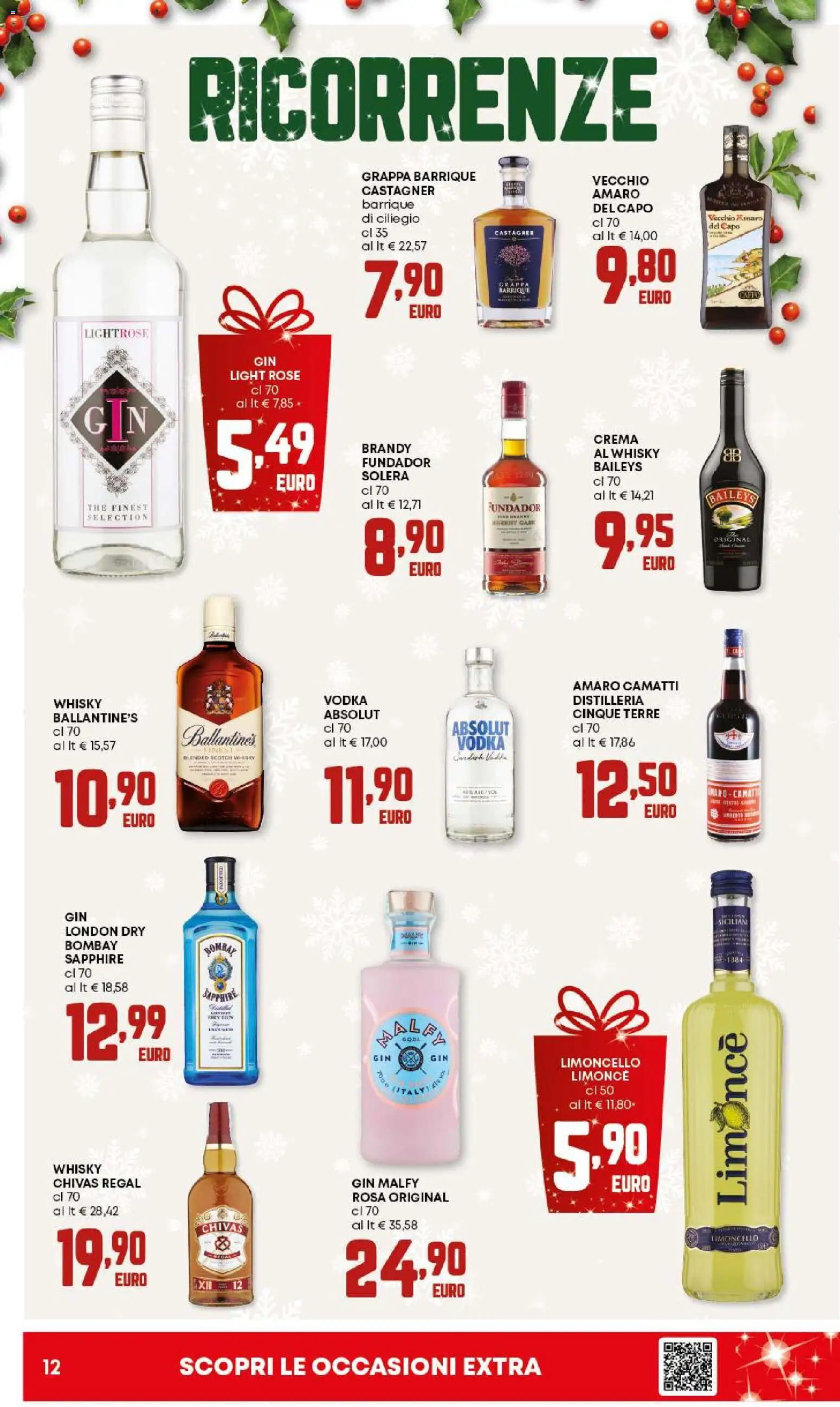 Volantino PAM del 18.12.2025 | Pagina: 12 | Prodotti: Gin, Limoncello, Grappa, Brandy
