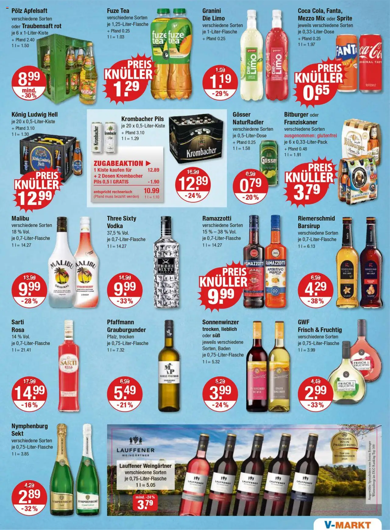V-Markt - Oberpfalz - gültig ab dem 07.08.2025 | Seite: 9 | Produkte: Top, Pils, Krombacher, Wein