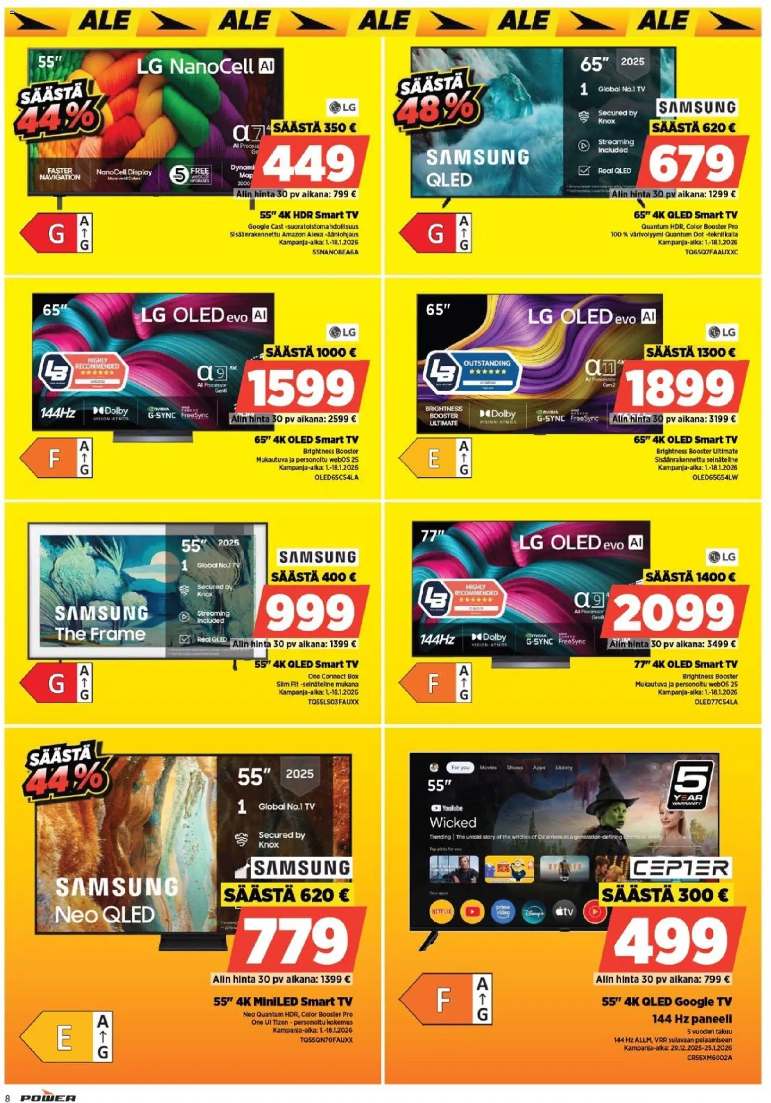 Power tarjoukset – voimassa 25.11.2025 alkaen | Sivu: 8 | Tuotteet: TV