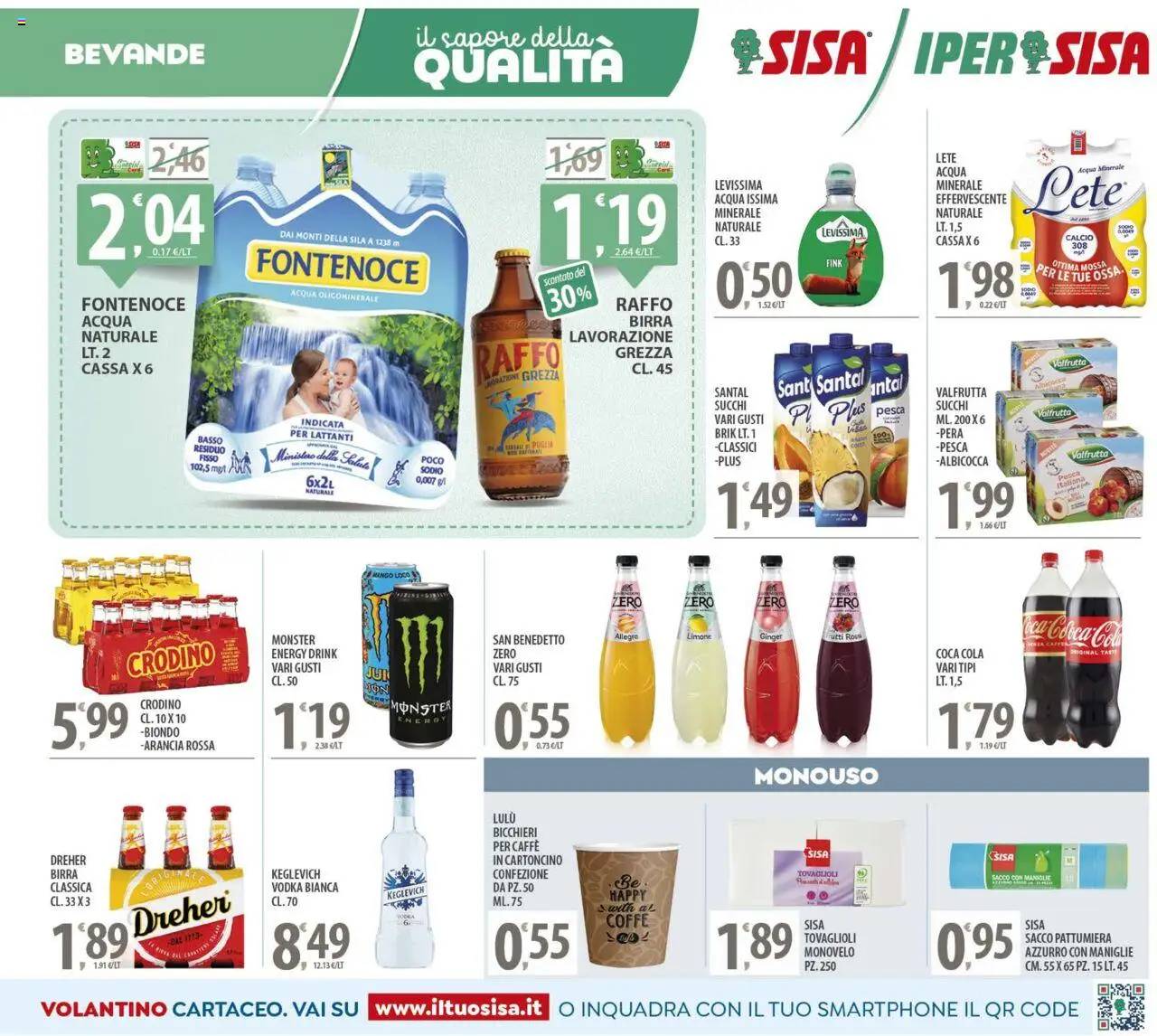 Volantino SISA del 23.09.2025 | Pagina: 11 | Prodotti: Birra, Vodka, Acqua, Smartphone