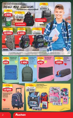 Auchan akciós ujság - amely érvényes a következő dátumtól: 24.07.2025 | Oldal: 2 | Termékek: Hátizsák, Tolltartó