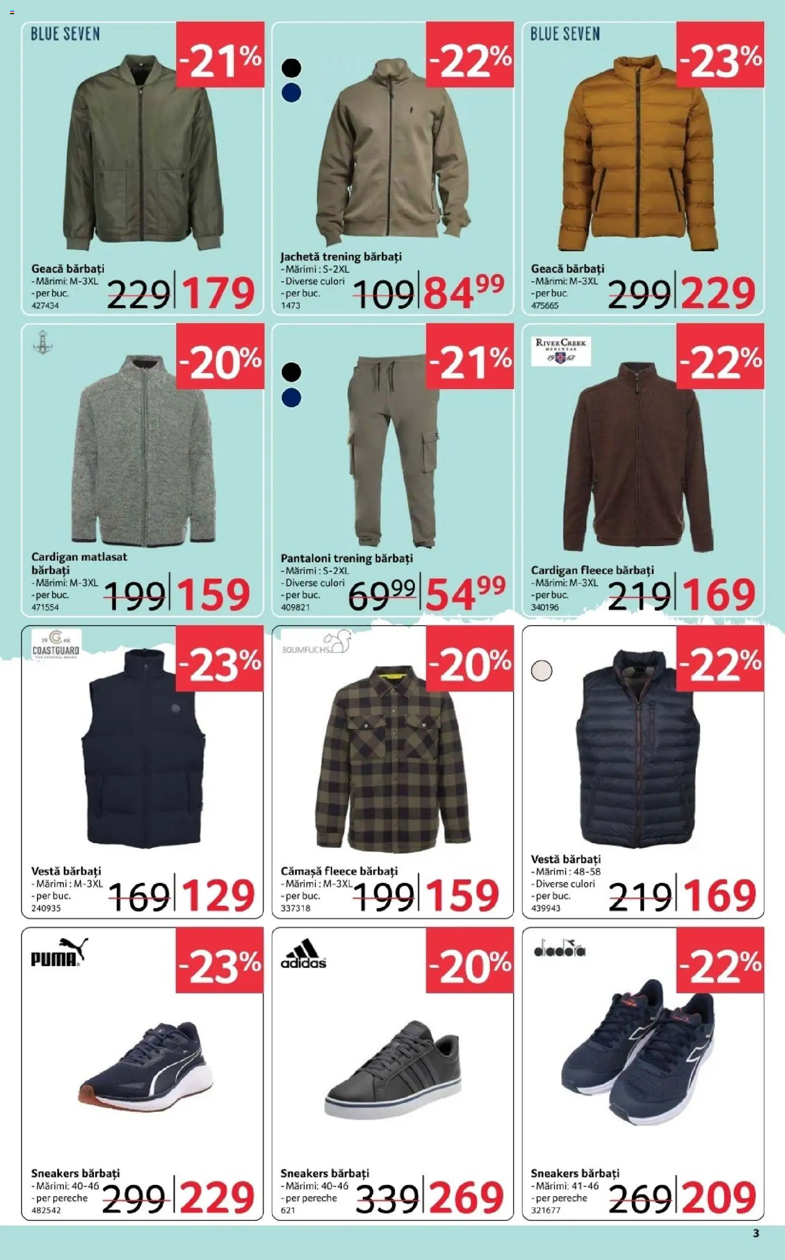 Noul catalog Selgros – valabil de la 20.02.2026 | Pagină: 3 | Produse: Trening, Deri ve Tüy Bakımı, Vestă, Pantaloni