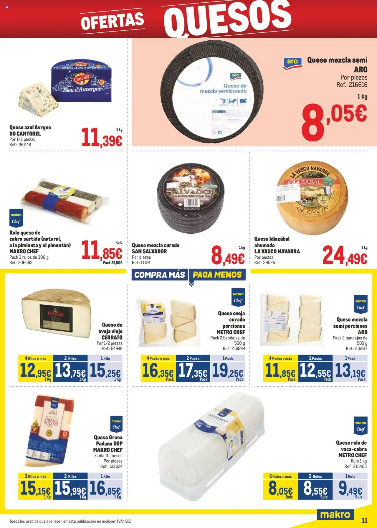 Makro - Precios Centro │ válido desde el 04.08.2025 | Página: 11 | Productos: Queso, Cuna