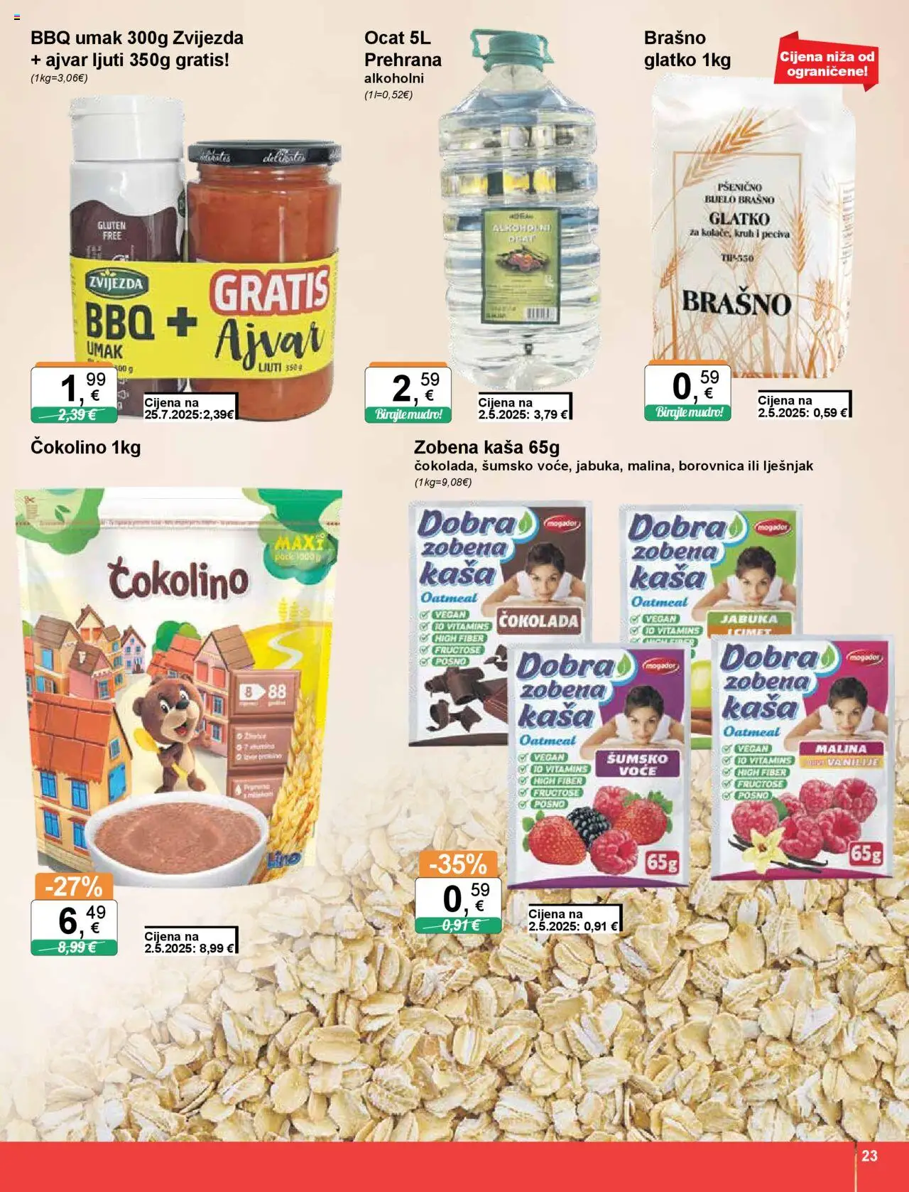 KTC katalog | vrijedi od 07.08.2025 | Stranica: 23 | Proizvodi: Čokolada, Lješnjak, Brašno, Umak