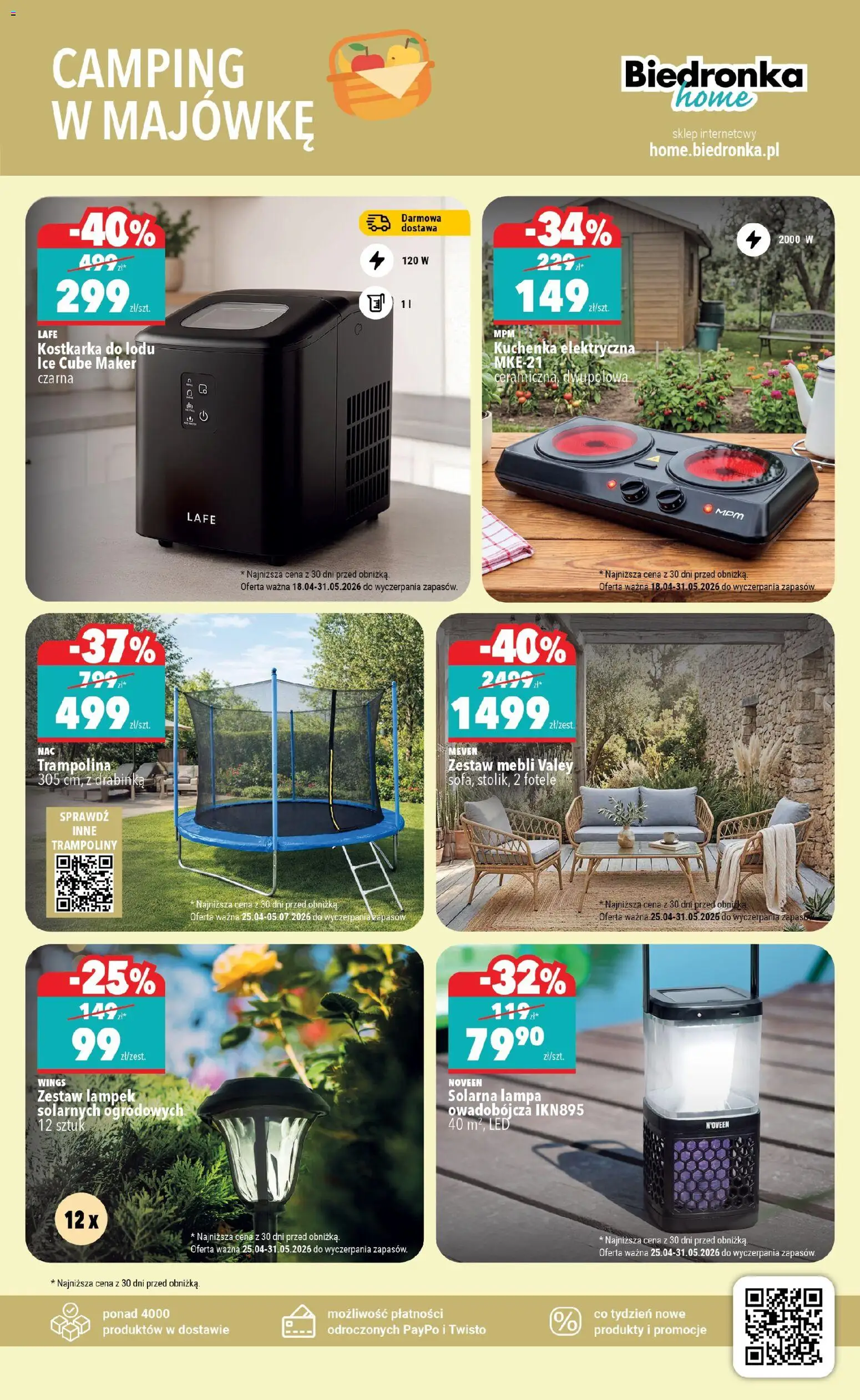 Biedronka gazetka - Home od 25.04.2026 | Strona: 5 | Produkty: Kuchenka, Trampolina, Lampa