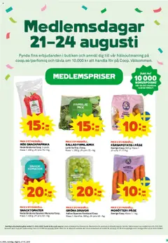 Coop Daglivs reklamblad aktuell från 18.08.2025 | Sida: 9 | Produkter: Vindruvor, Galler, Tomater, Sallad