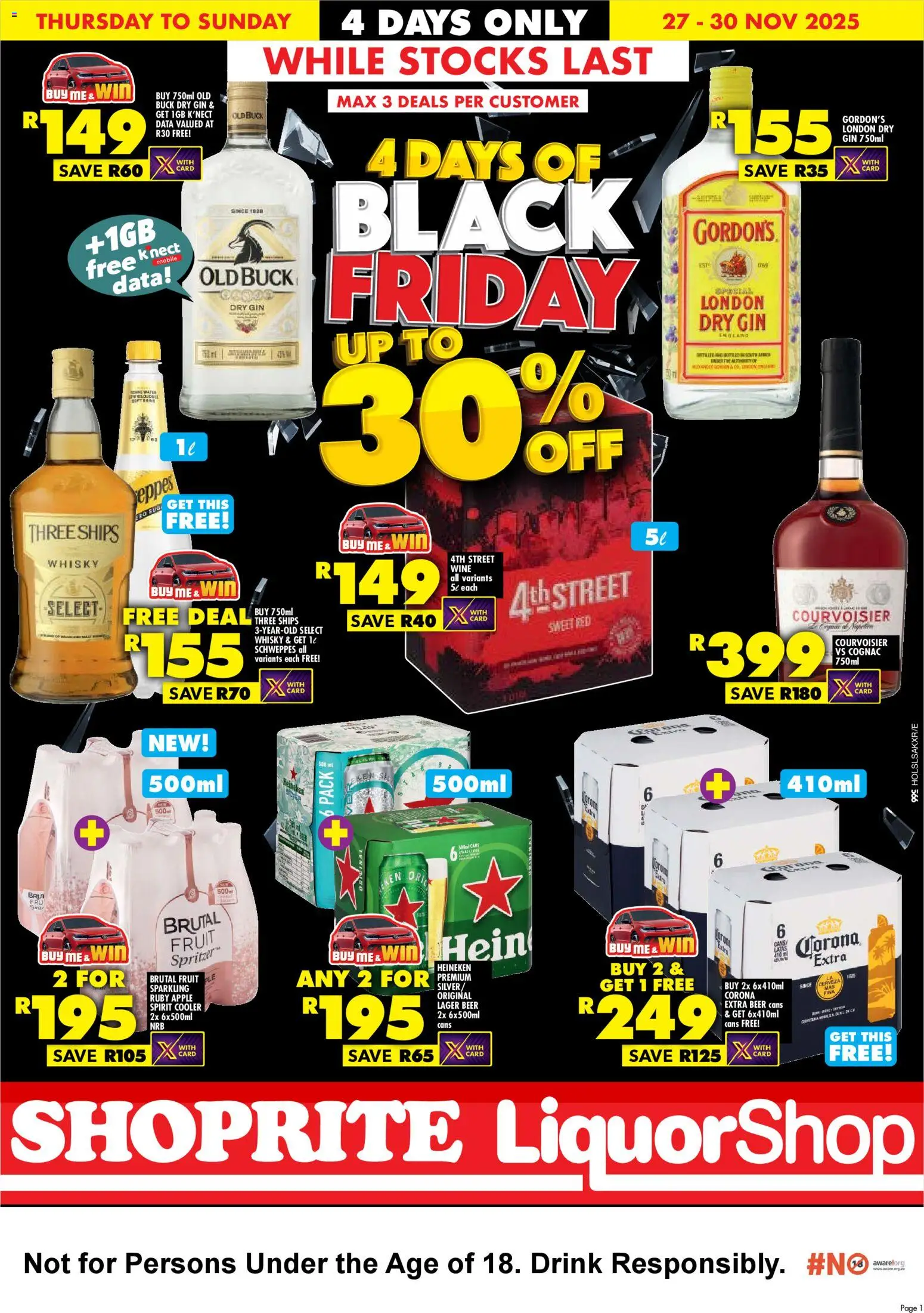 New Shoprite catalogue – valid from 27.11.2025 | Page: 1 | Products: Data, Gin, Lemon, Ensalada de quino