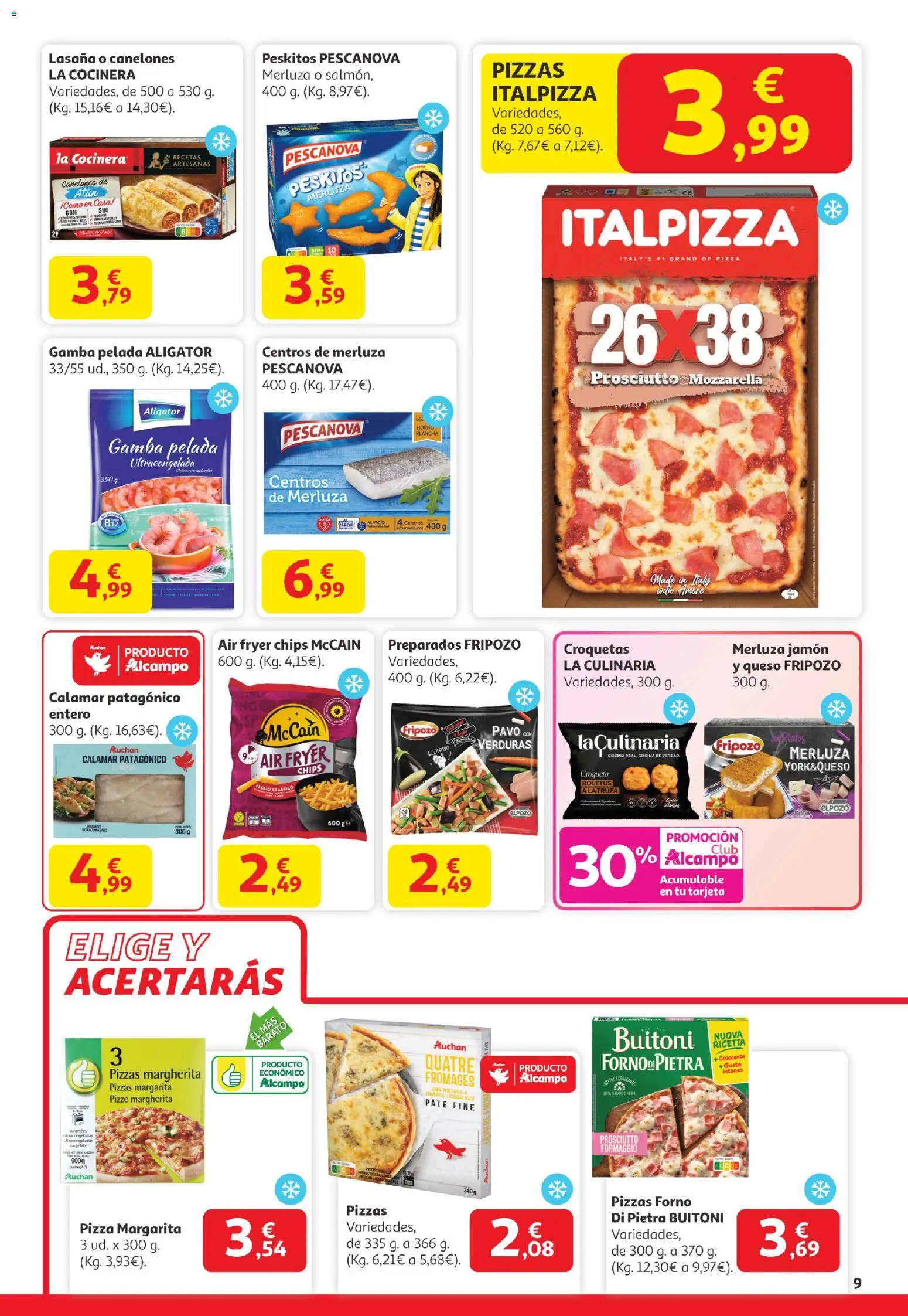 Alcampo - Canarias │ válido desde el 29.12.2025 | Página: 9 | Productos: Jamón, Plancha, Lasaña, Canelones