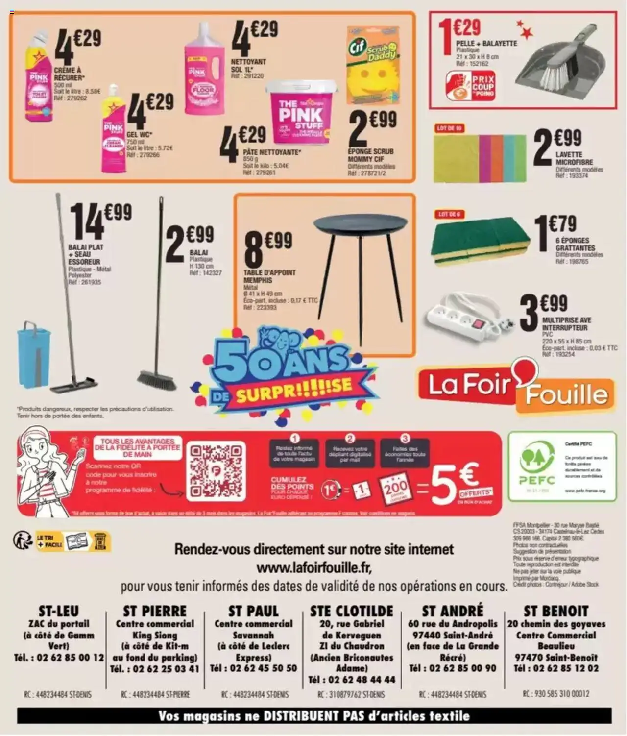  | Page: 4 | Produits: Interrupteur, Eponge, Balai, Table