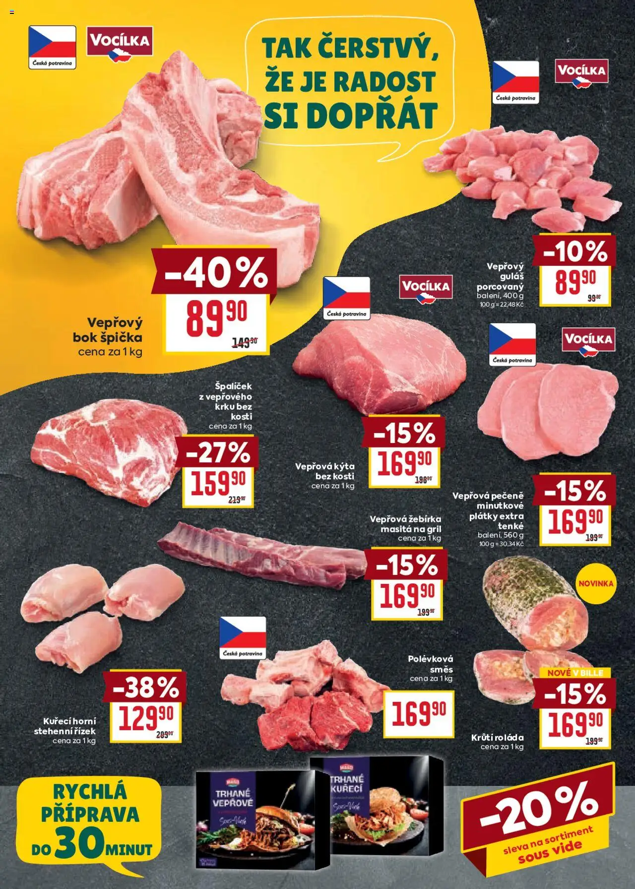 Billa Velký leták od 24.09.2025 | Strana: 6 | Produkty: Vepřová pečeně, Sous vide, Gril, Guláš
