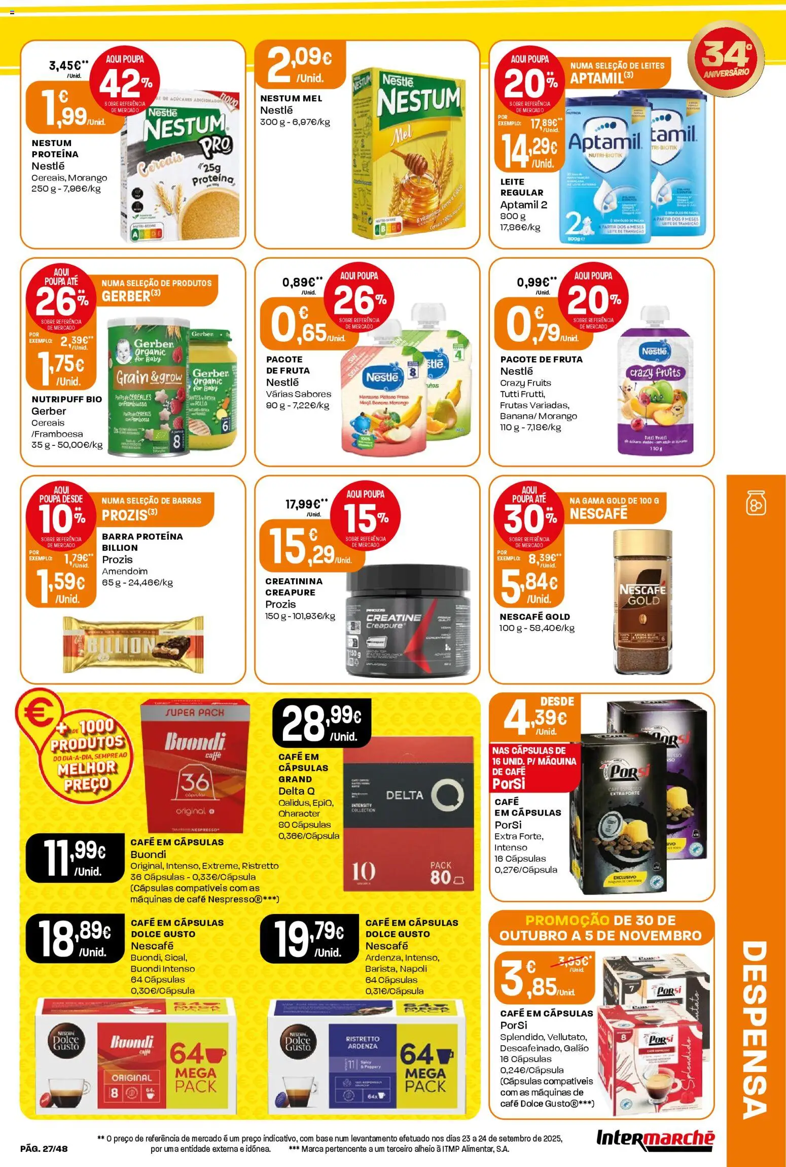Intermarché folheto │ válido de 30.10.2025 | Página: 27 | Produtos: Delta q, Base, Leite, Cereais