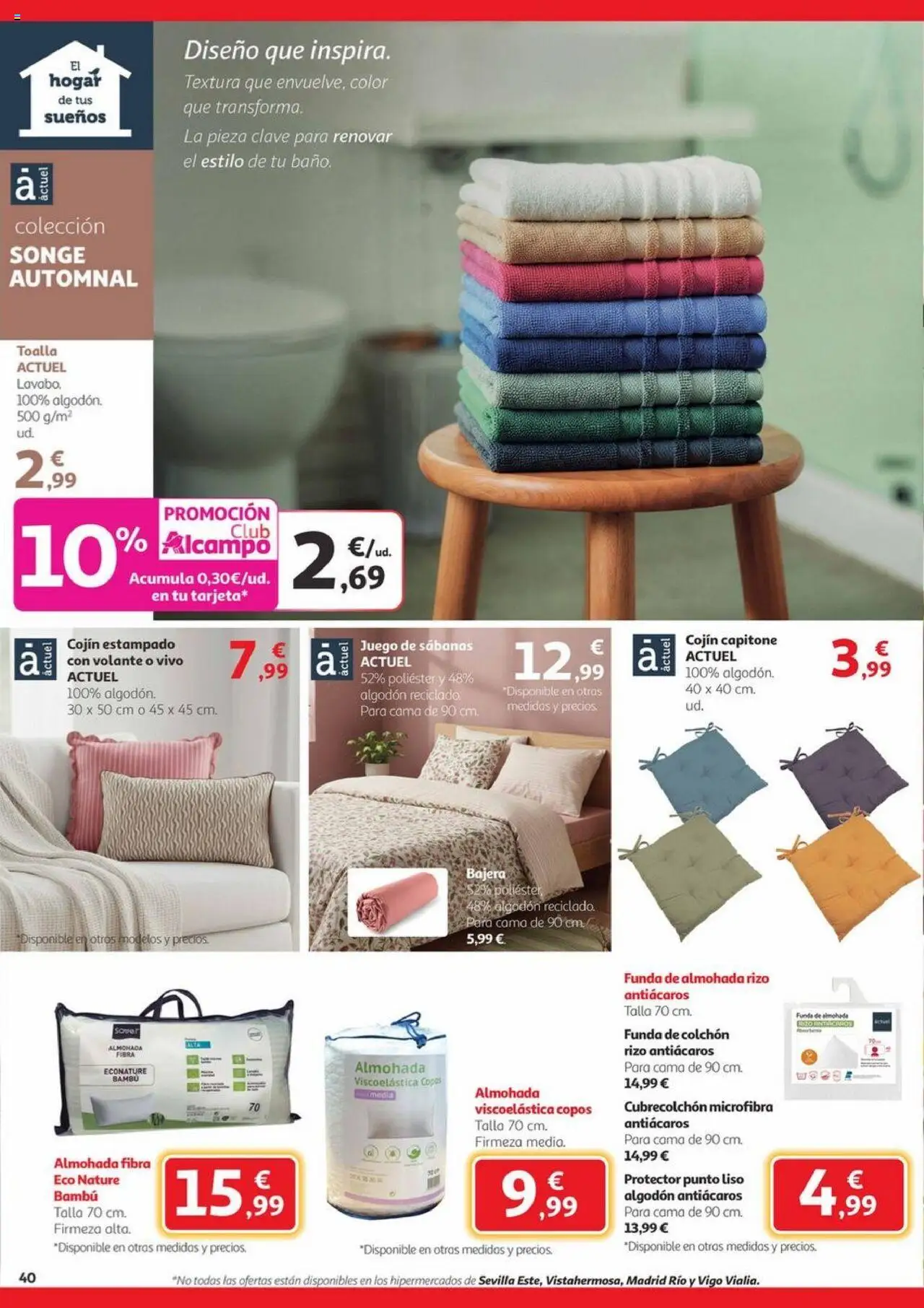 Alcampo - Canarias │ válido desde el 09.10.2025 | Página: 40 | Productos: Juego de sábanas, Colchon, Cama, Baño