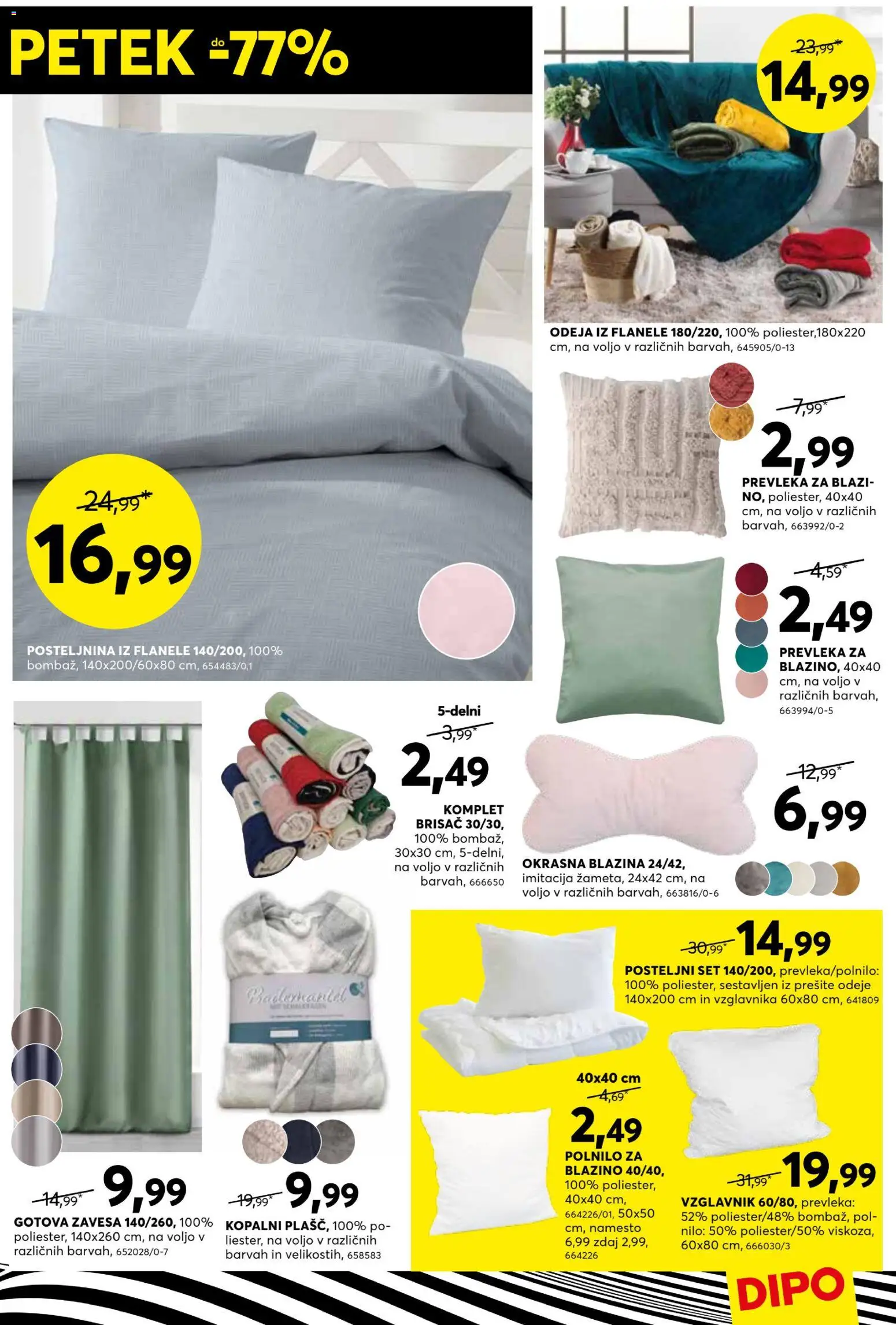 Novi Dipo katalog ponudbe – veljaven od 25.11.2025 | Stran: 15 | Izdelki: Prevleka, Blazina, Odeja, Posteljnina
