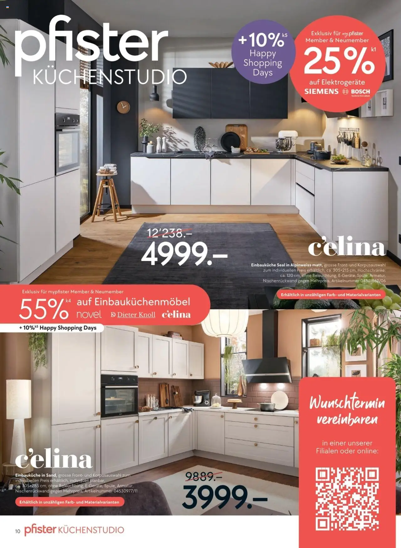 Pfister Aktionen ab 26.08.2025 | Seite: 10 | Produkte: Einbauküche, Bosch, Siemens