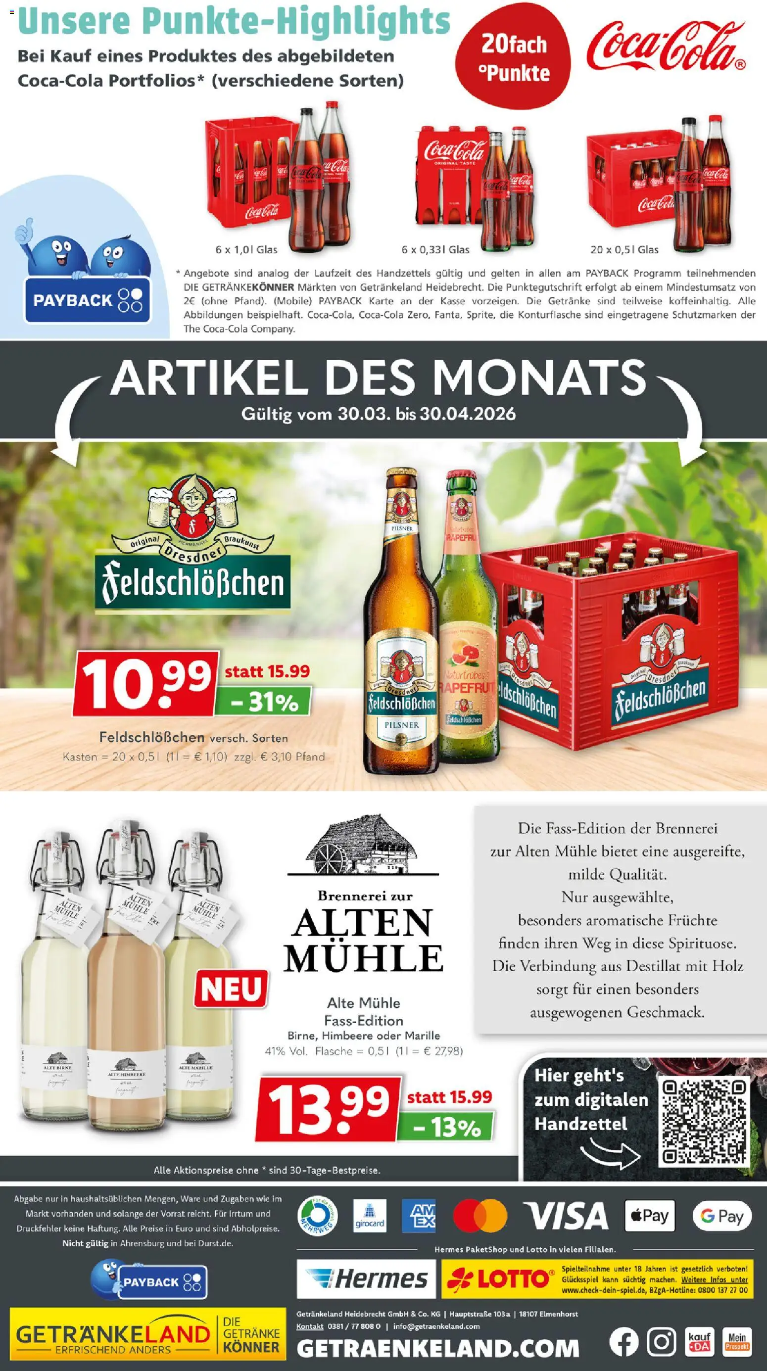 Getränkeland Prospekt 	 – gültig ab 30.03.2026 | Seite: 10 | Produkte: Mühle, Coca cola, Cola, Himbeere