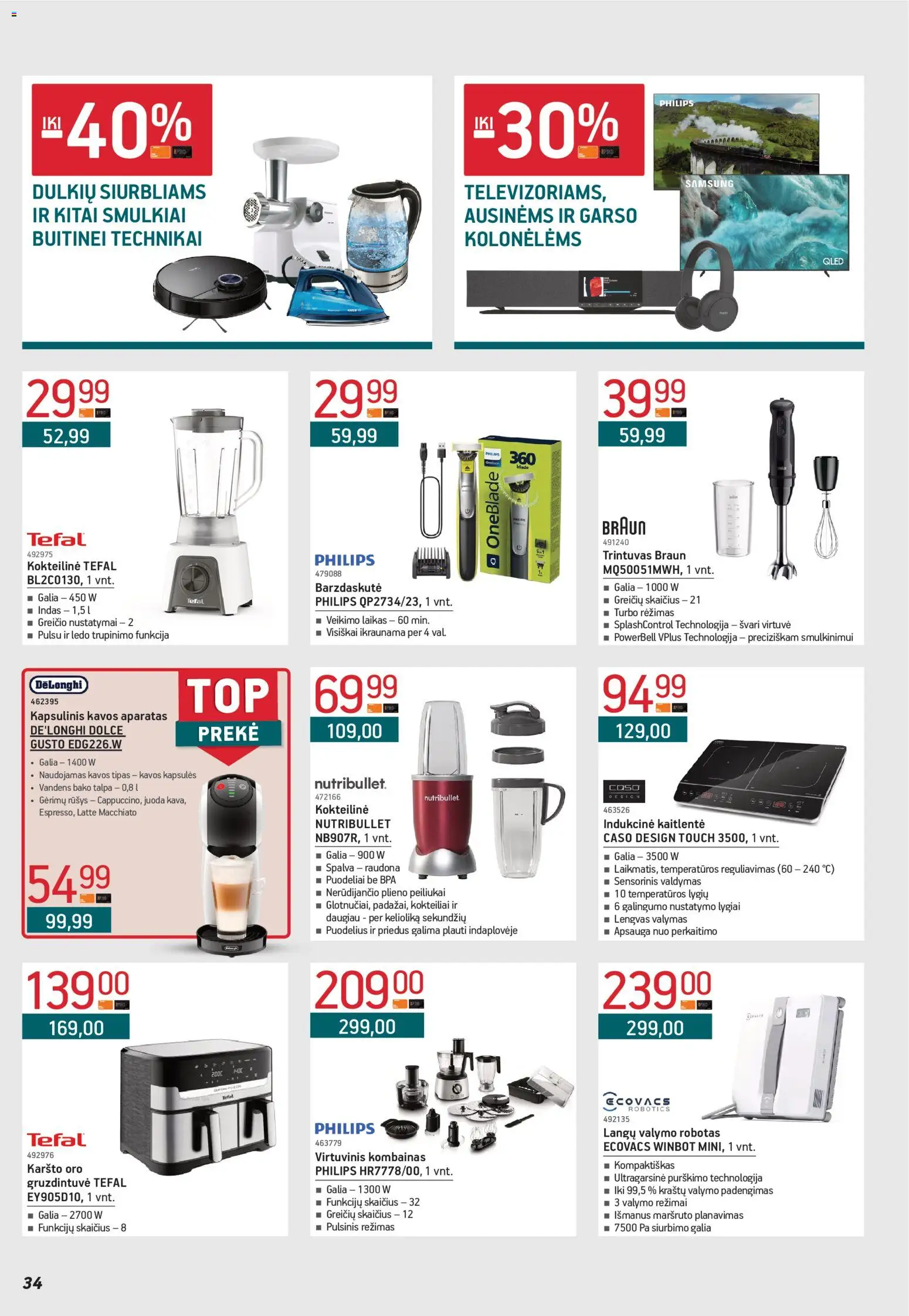 ERMITAŽAS akcijos nuo 04.05.2026 | Puslapis: 34 | Prekių: Robotas, Kaitlentė, Kavos aparatas