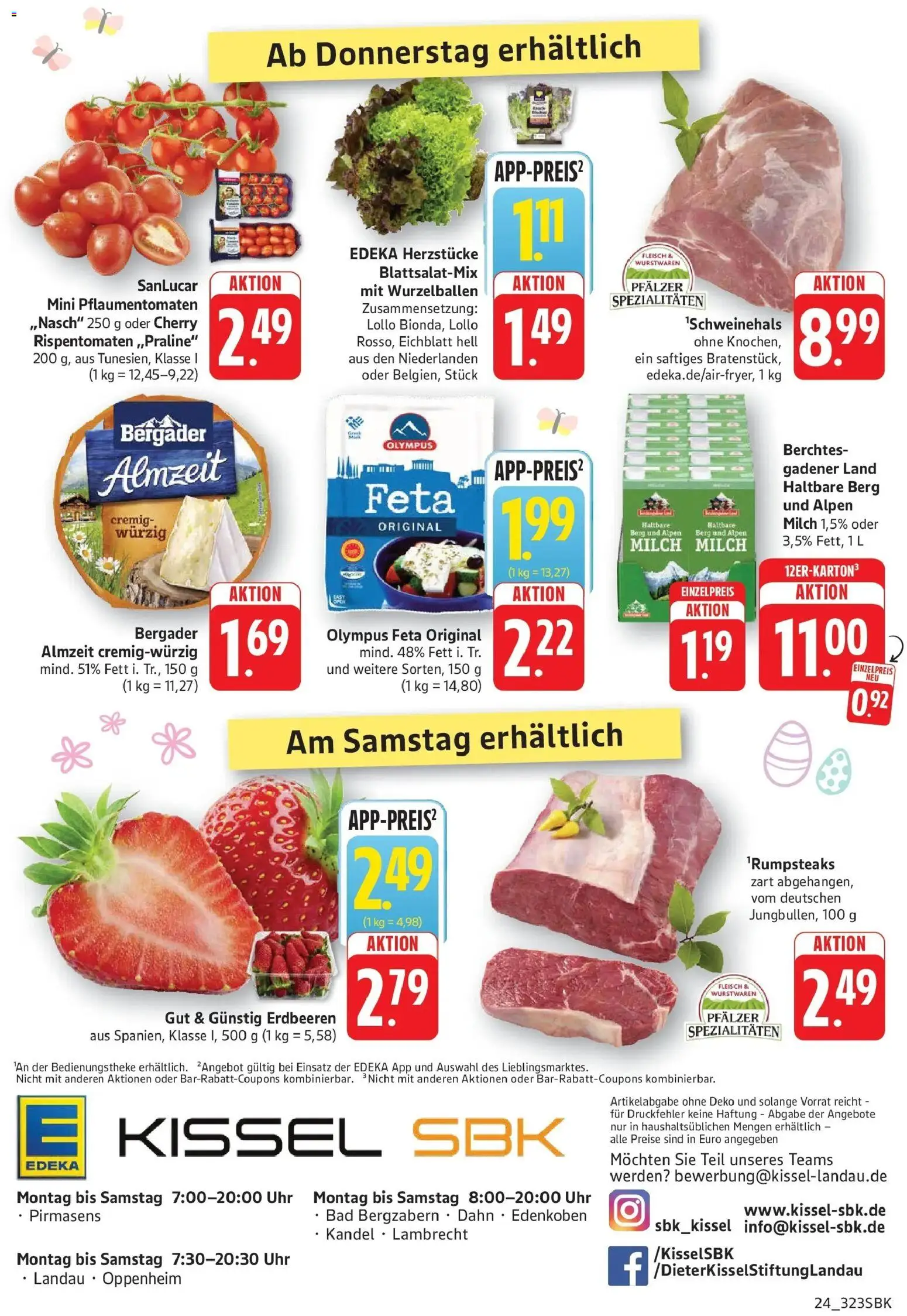 Edeka prospekt Pirmasens	 – gültig ab 23.03.2026 | Seite: 24 | Produkte: Feta, Milch, Erdbeeren, Uhr