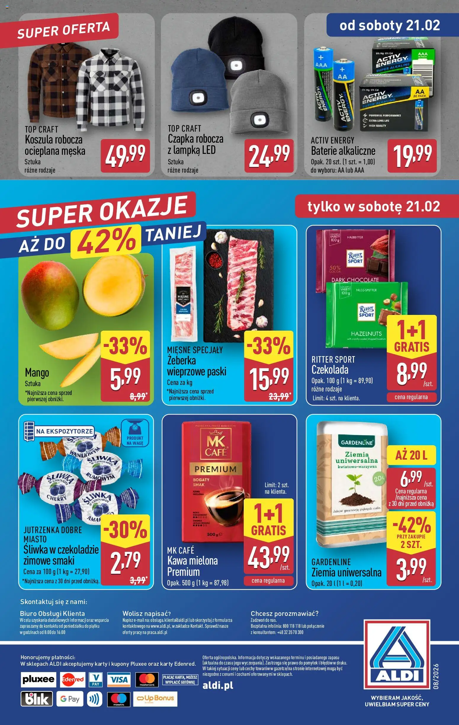 Aldi Polsko leták od 16.02.2026 | Strana: 38 | Produkty: Mango, Karty, Baterie, LED