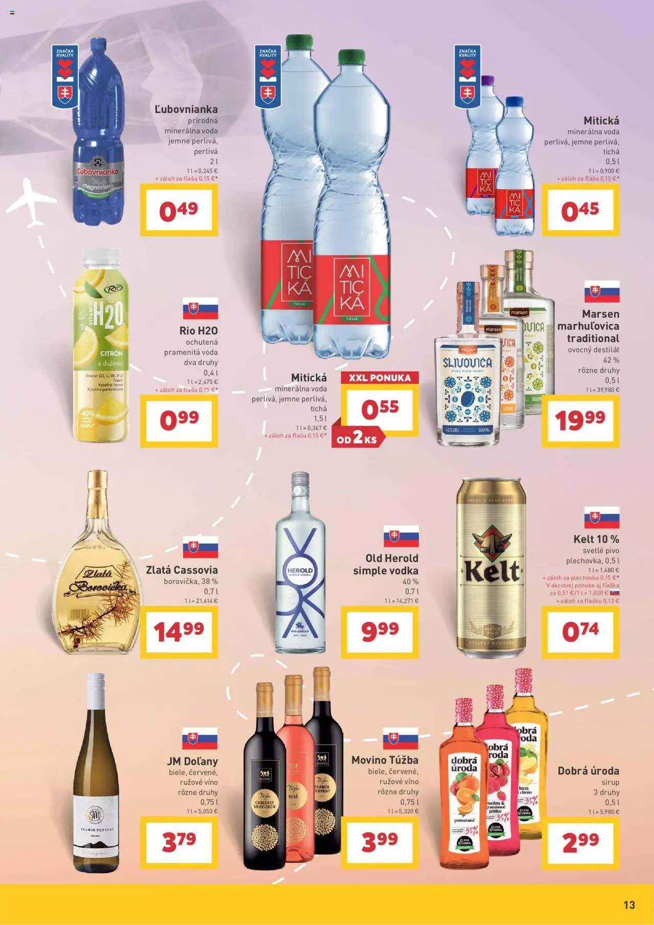 Billa spoznávajte svet a jeho chute │ platný od 30.07.2025 | Strana: 13 | Produkty: Rúžové víno, Vodka, Voda, Mitická